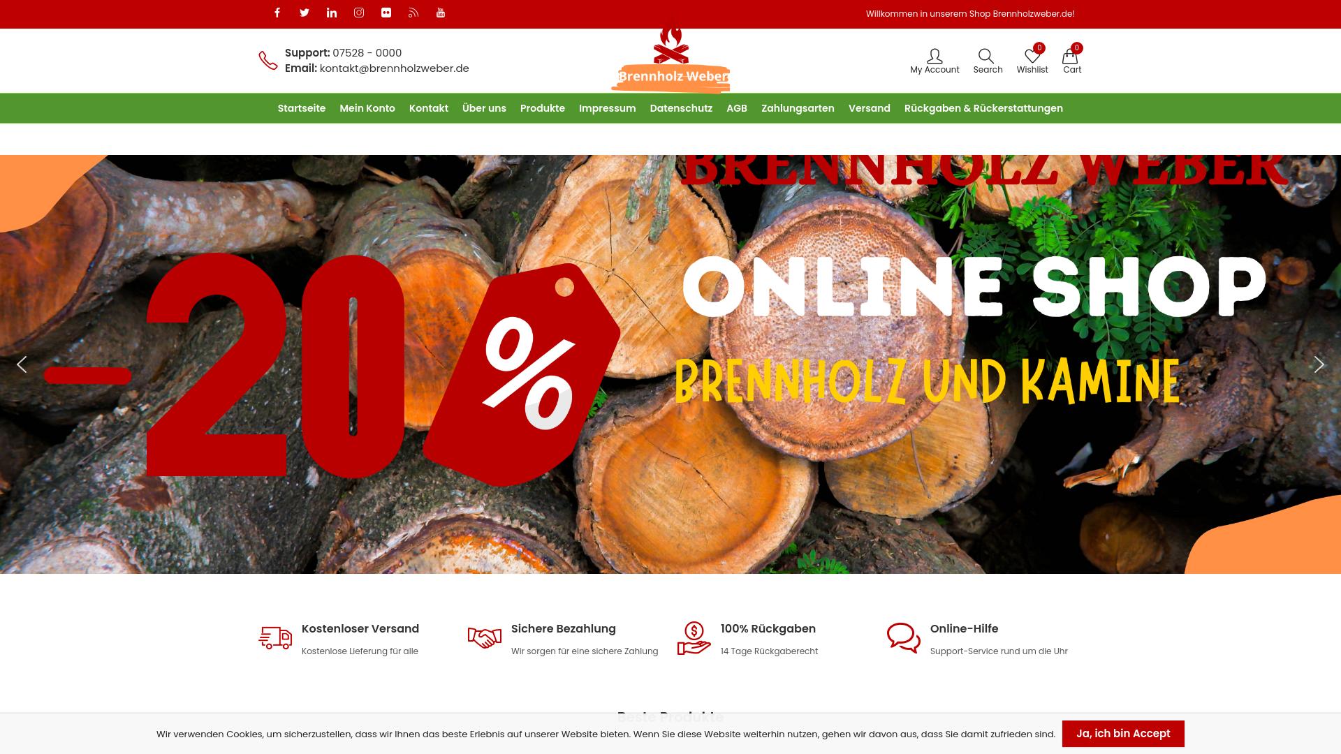 Screenshot brennholzweber.de