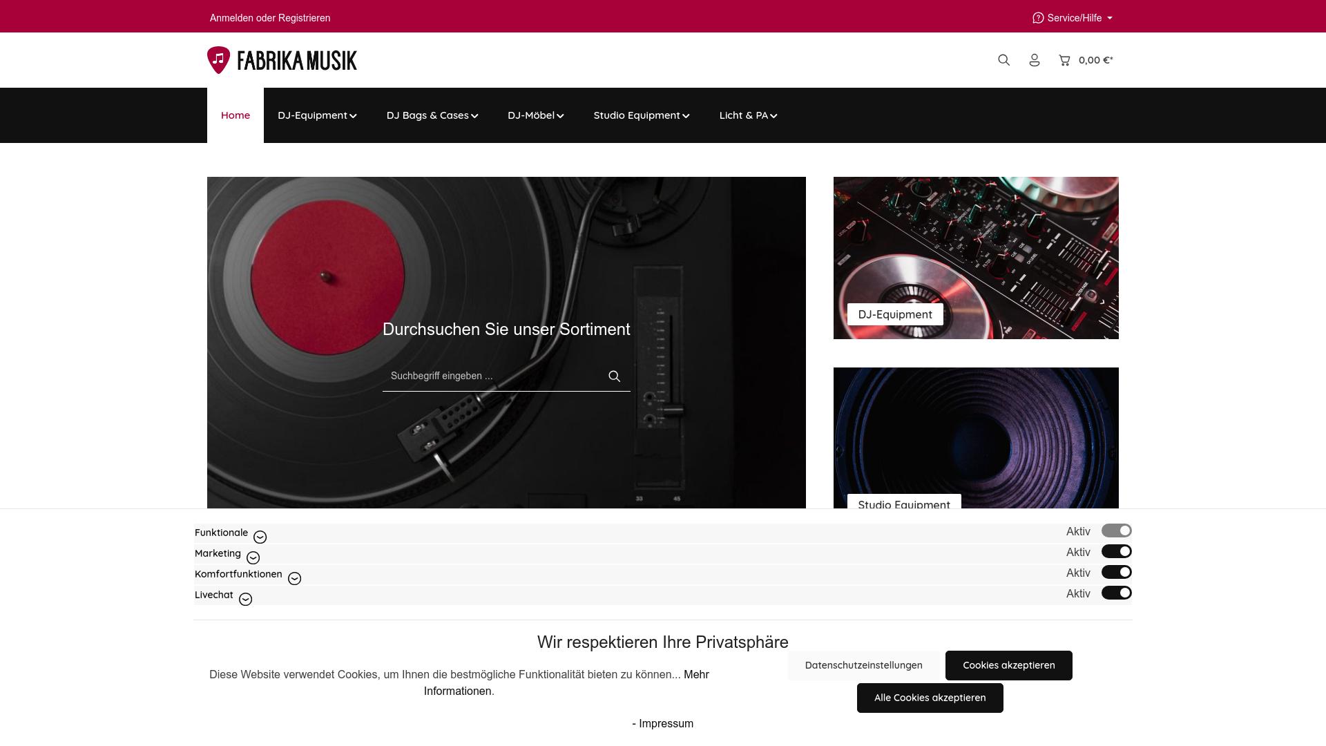 Screenshot fabrika-musik.de