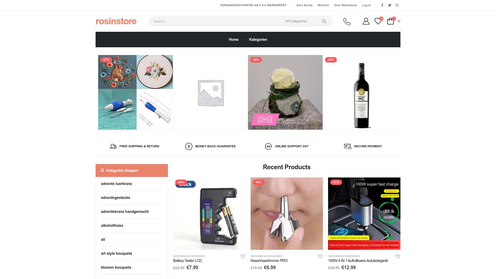 Screenshot rosinstore.shop
