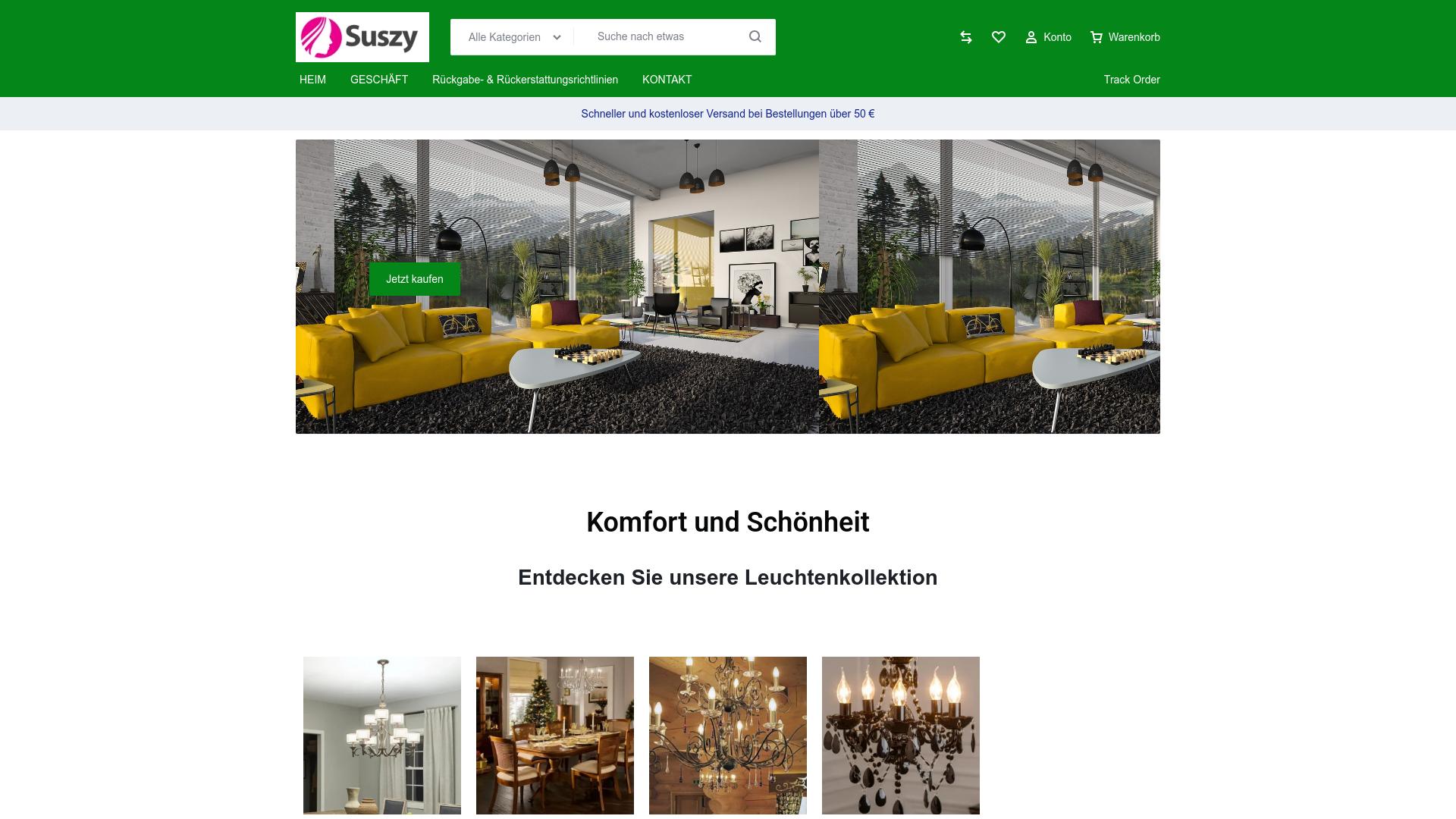 Screenshot suszy.shop