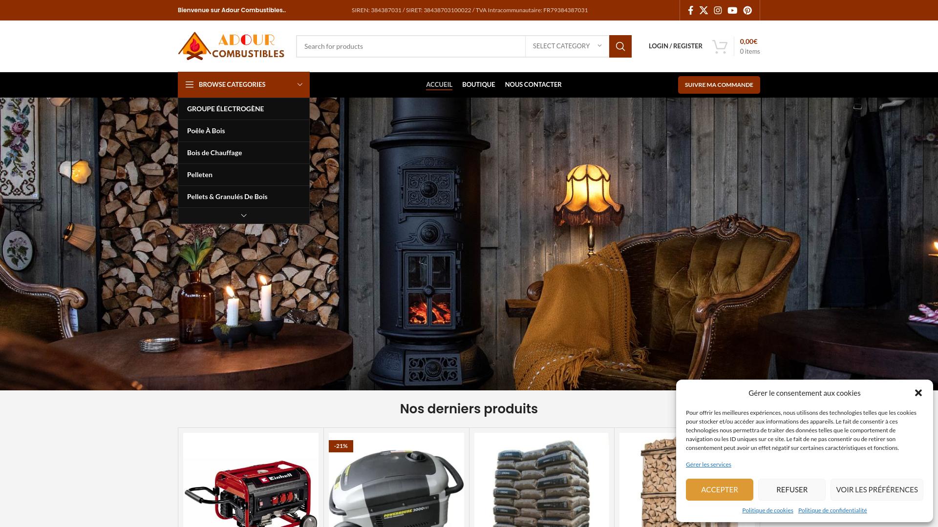 Screenshot adour-combustibles.com