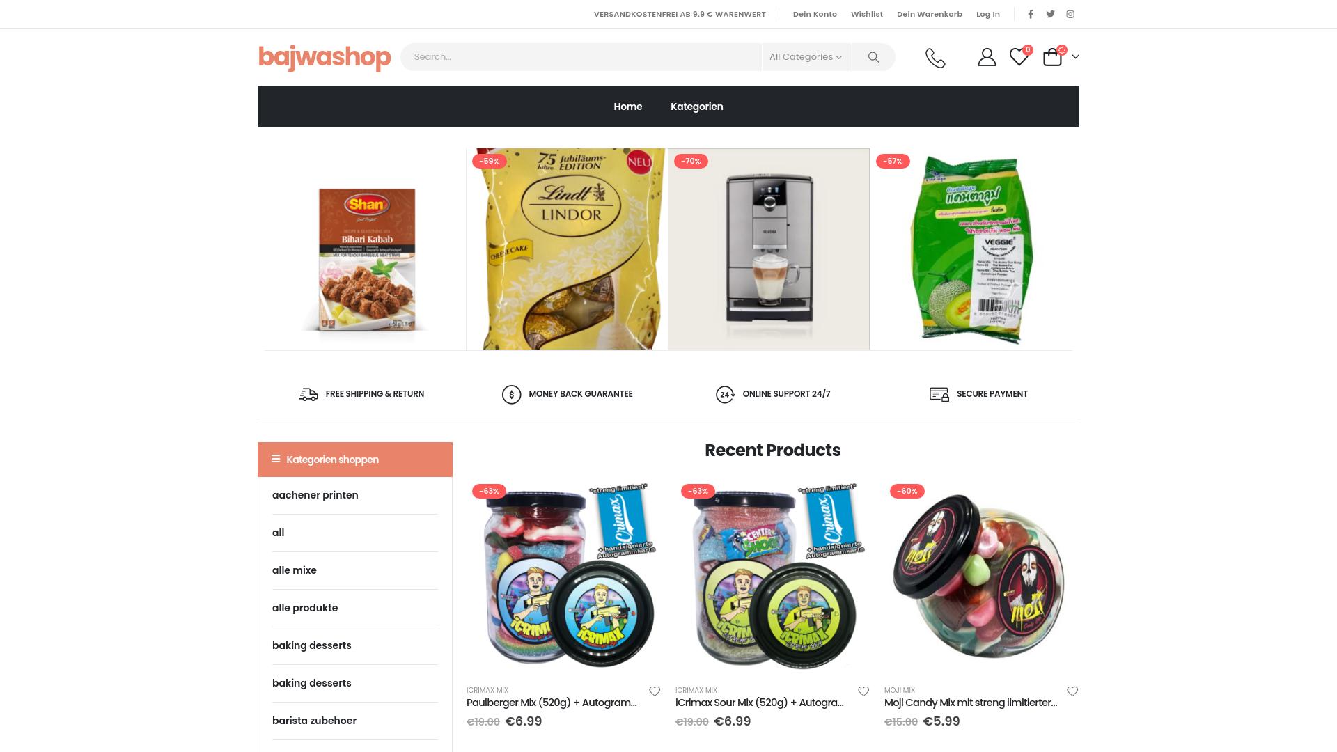 Screenshot bajwashop.shop
