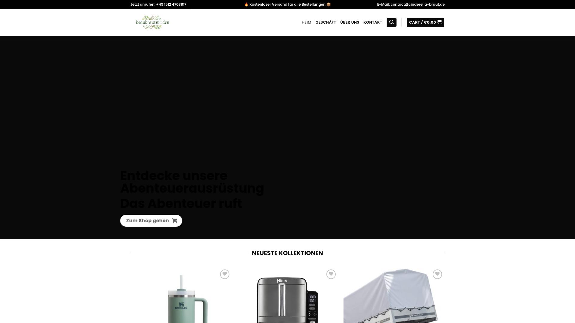 Screenshot cinderella-braut.de