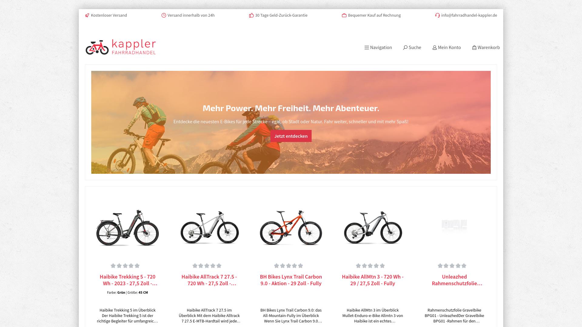 Screenshot fahrradhandel-kappler.de