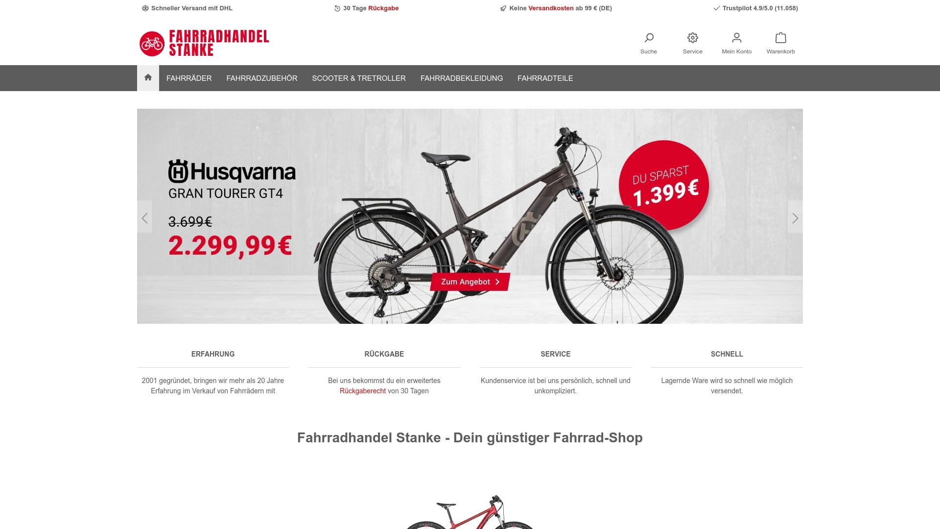 Screenshot fahrradhandel-stanke.de