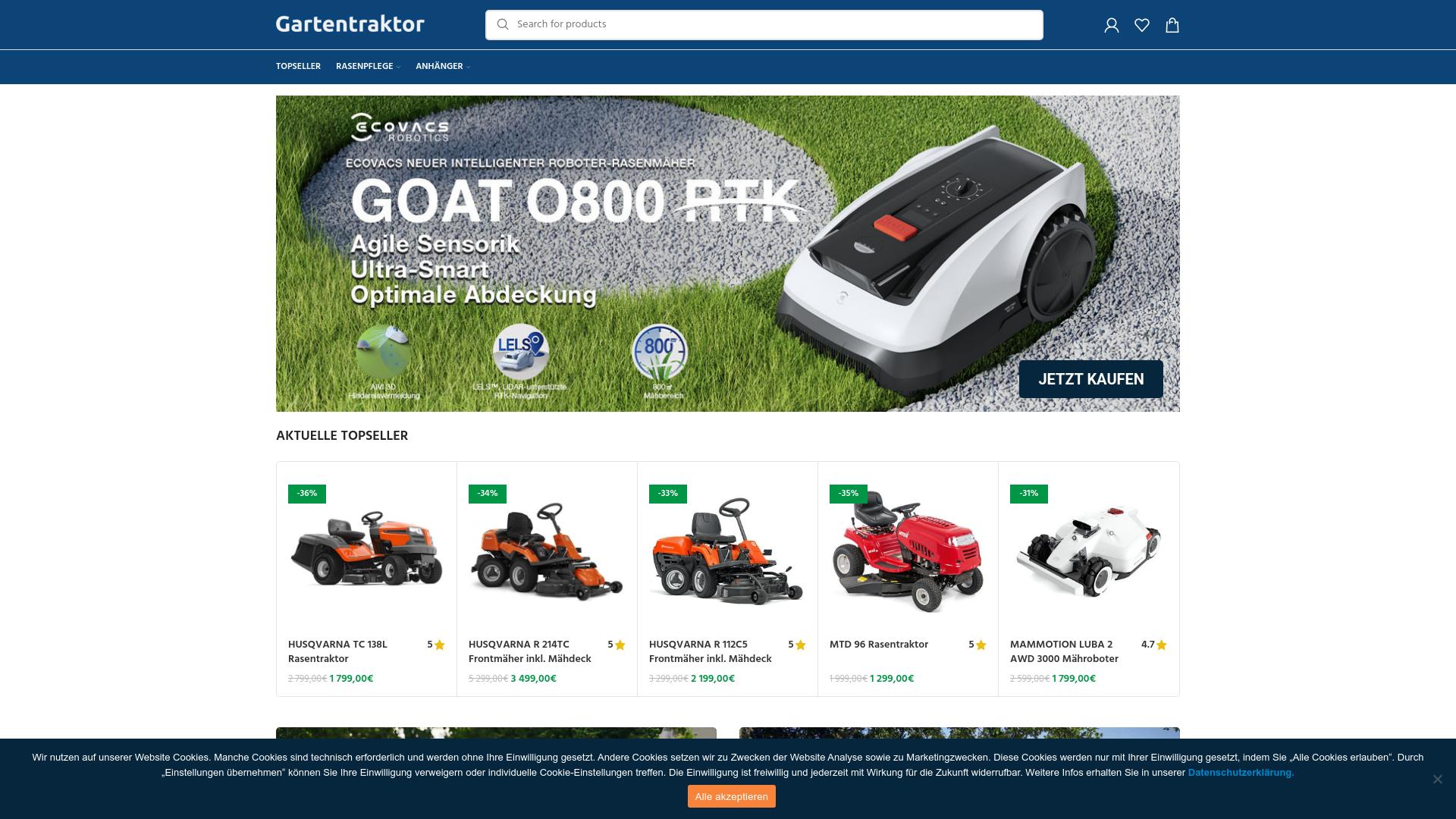 Screenshot gartentraktor.com