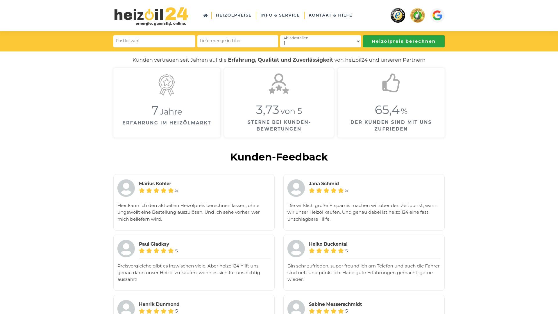 Screenshot heizoil-24.net
