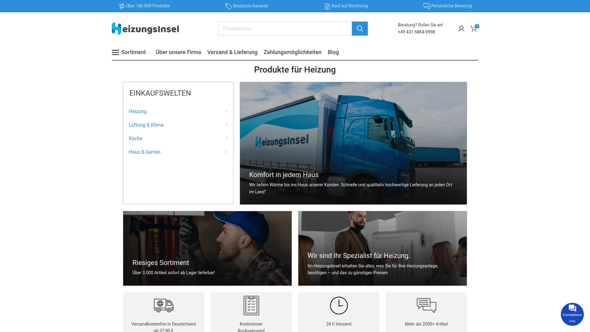 Screenshot heizungsinsel.de