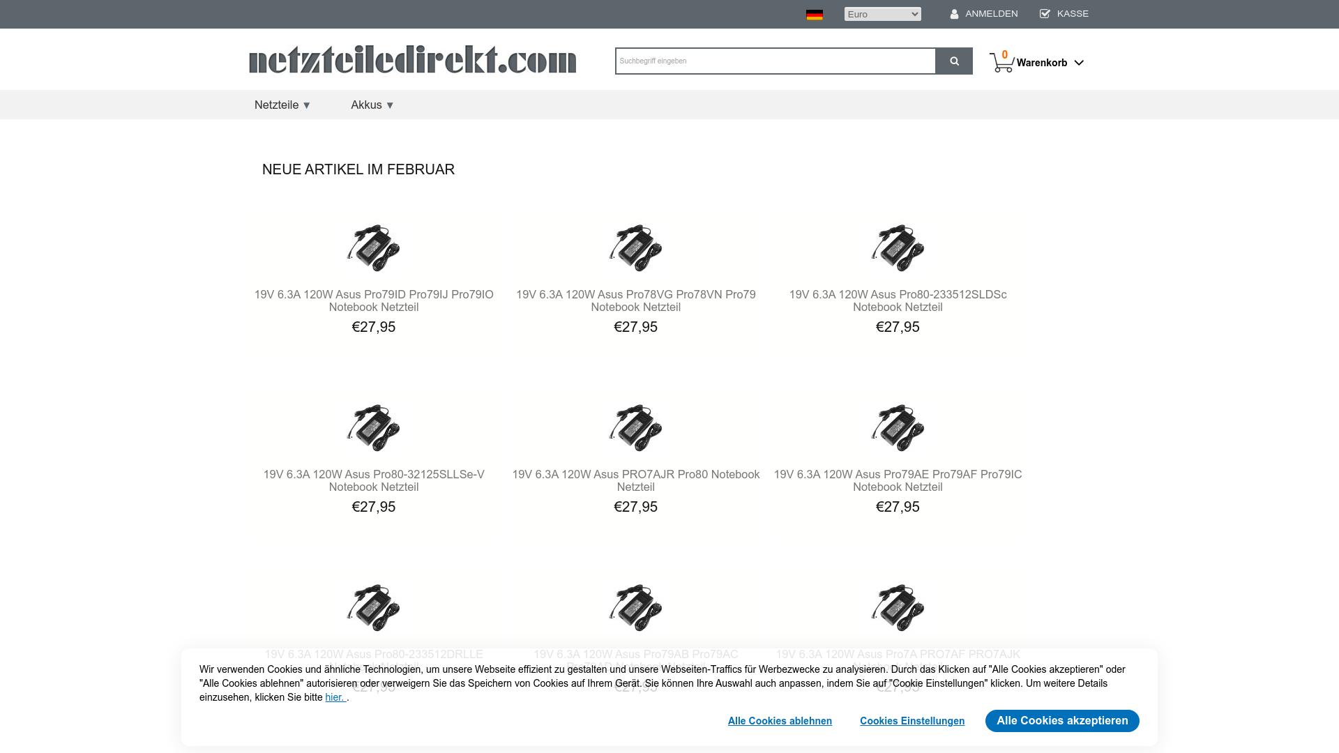 Screenshot netzteiledirekt.com