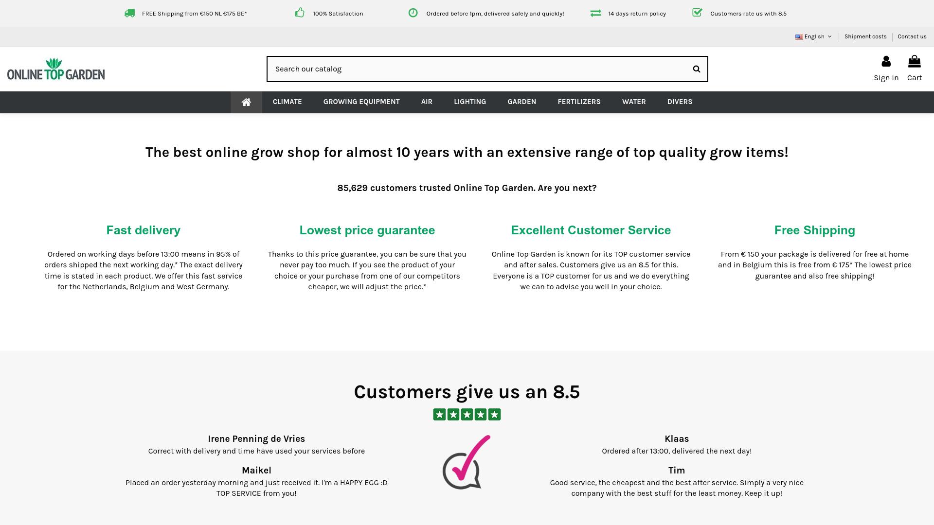 Screenshot onlinetopgarden.com