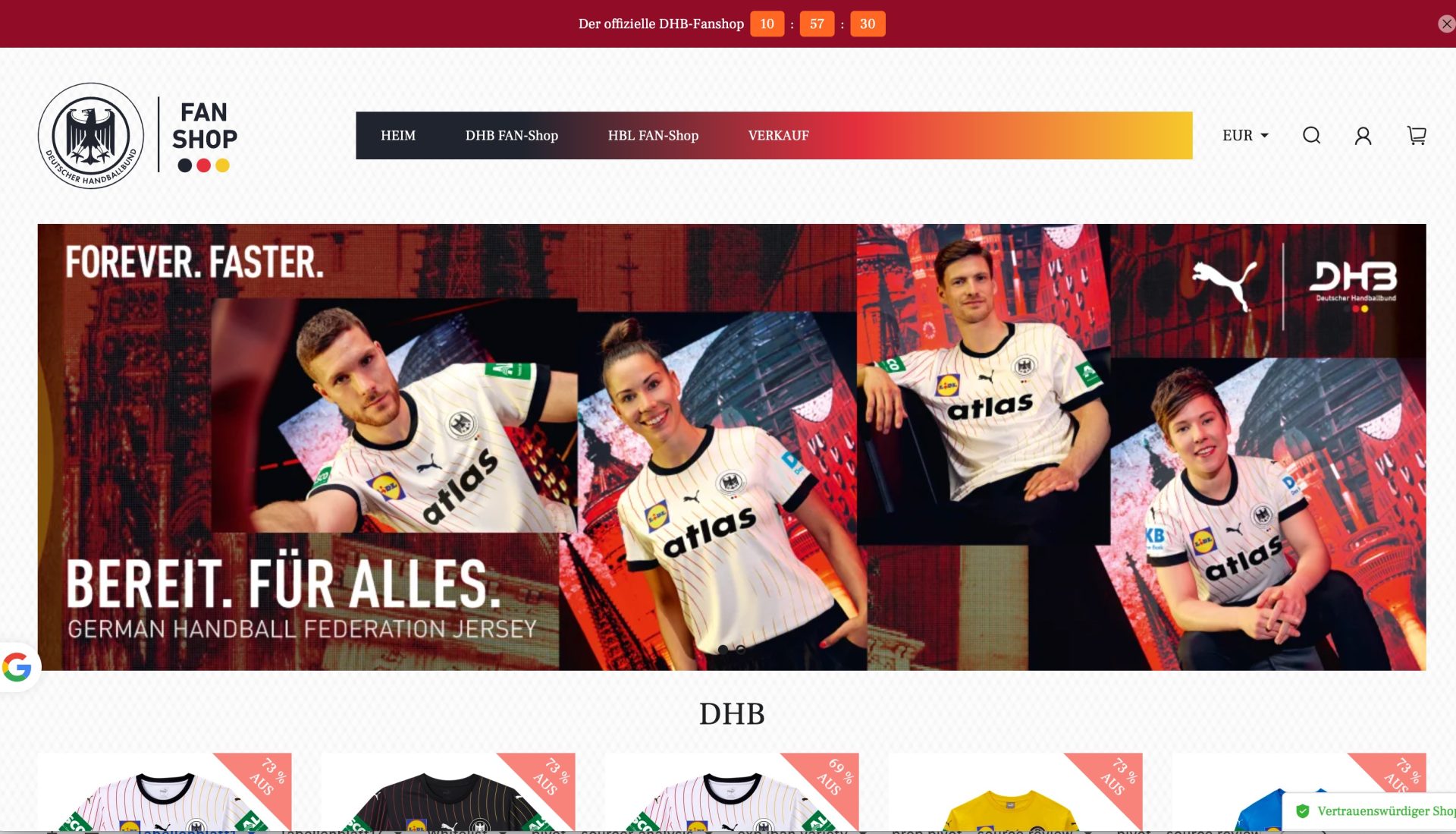 Screenshot handball-fanshop.com