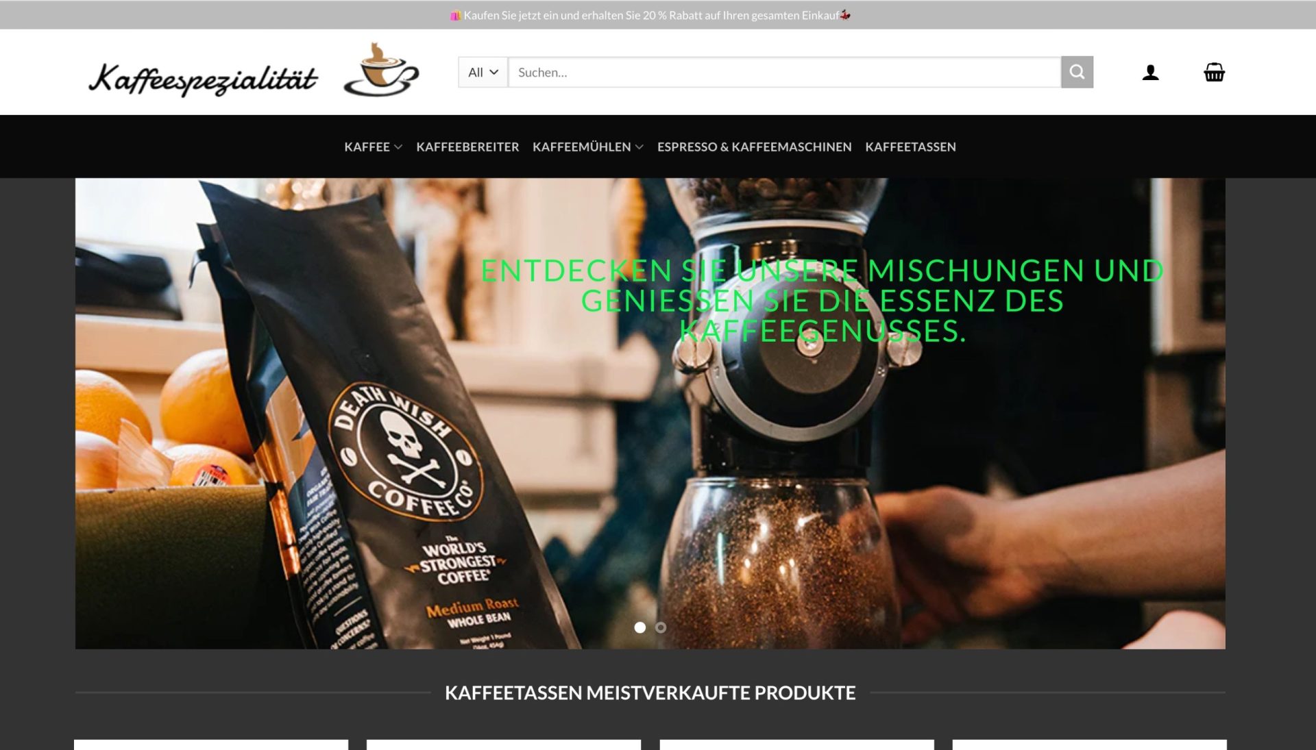 Screenshot diekaffeeverkauf.com