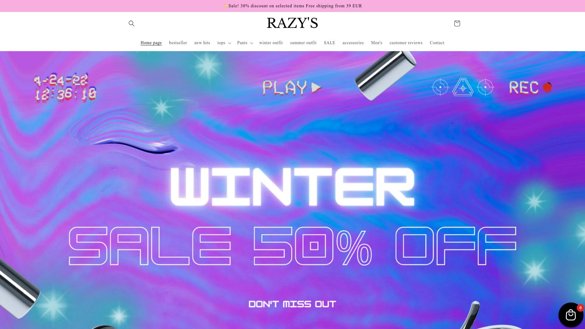 Screenshot Razysshop.com