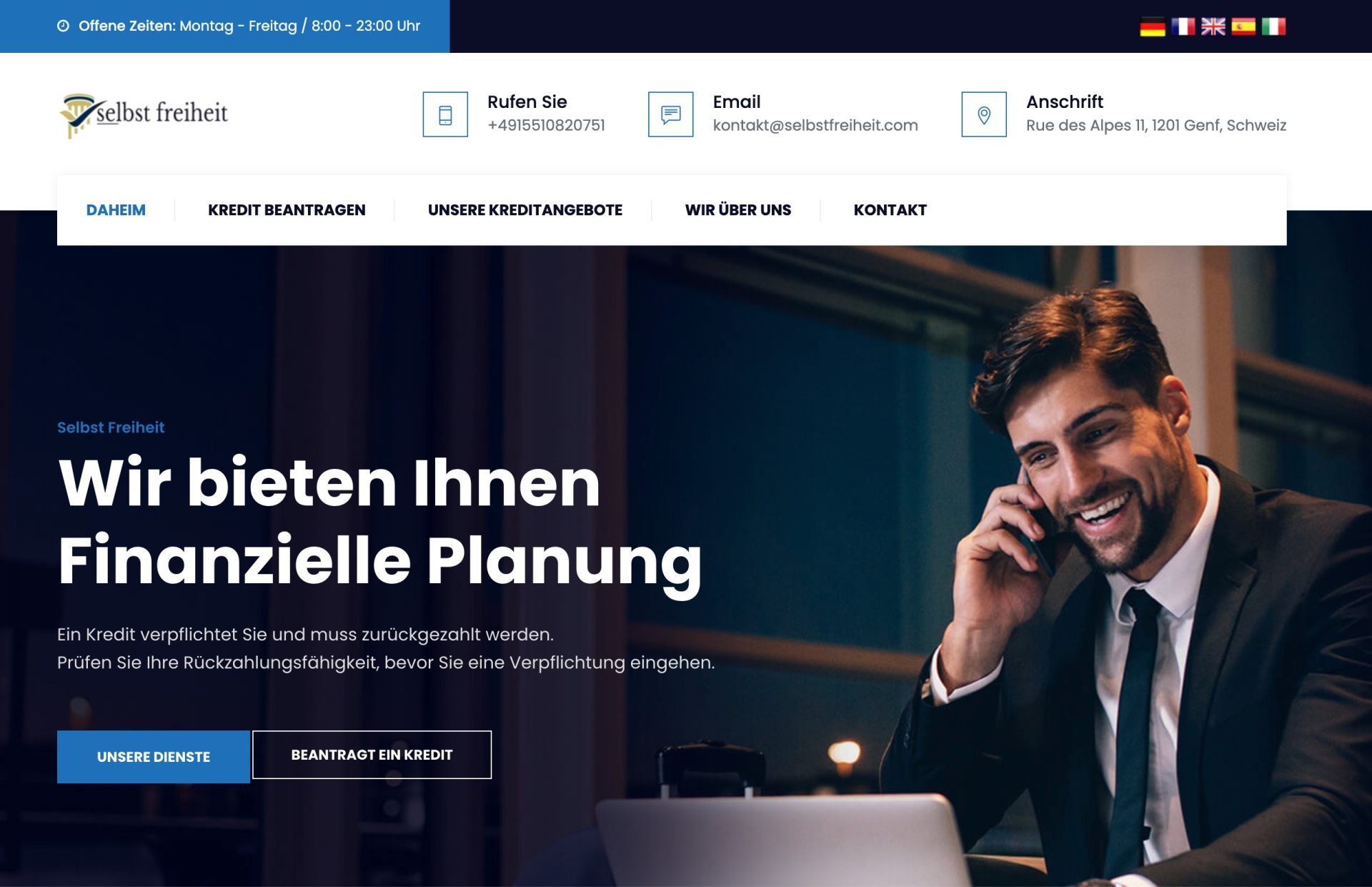 Screenshot selbstfreiheit.com