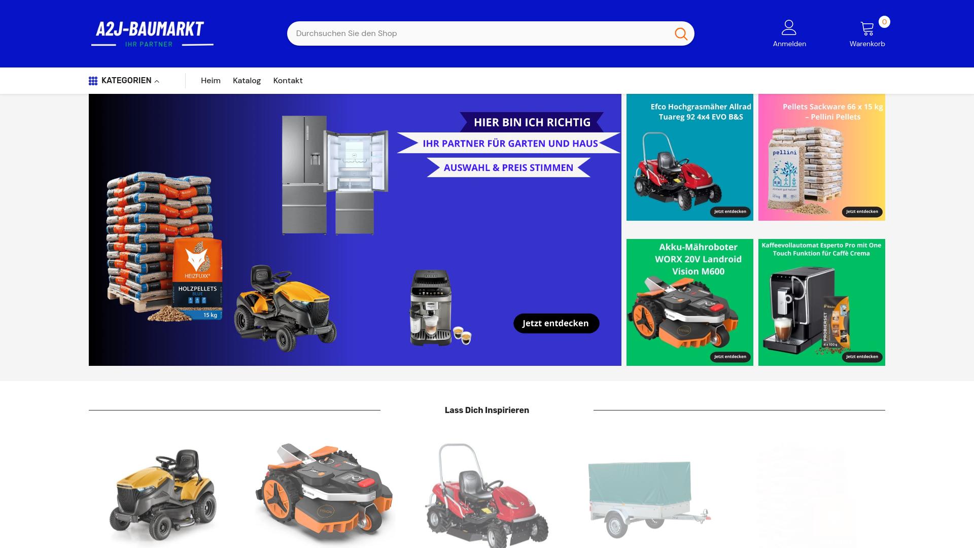 Screenshot a2j-baumarkt.com