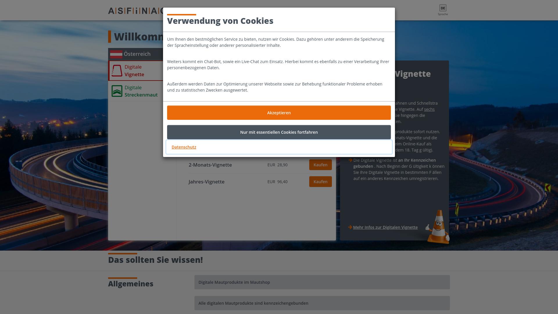 Screenshot afsinag.at