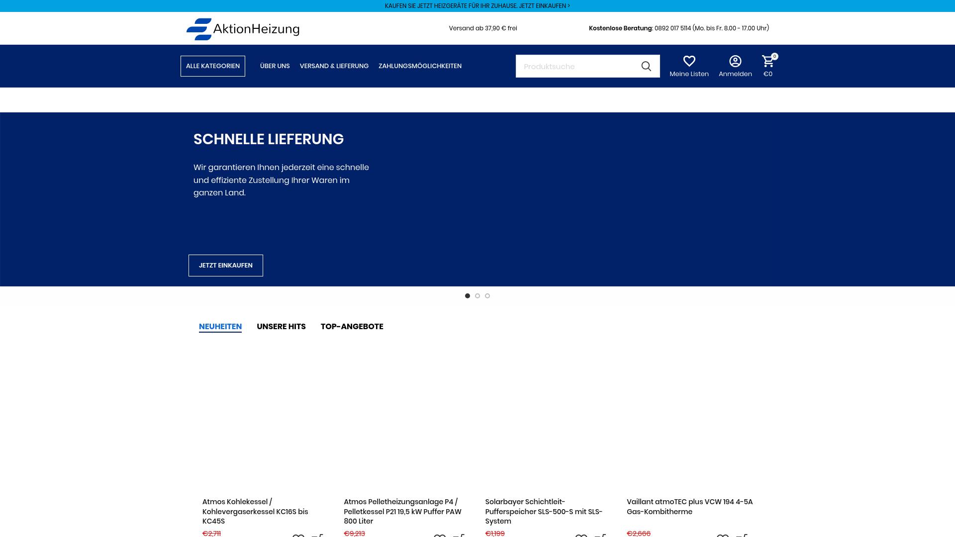 Screenshot aktionheizung.de