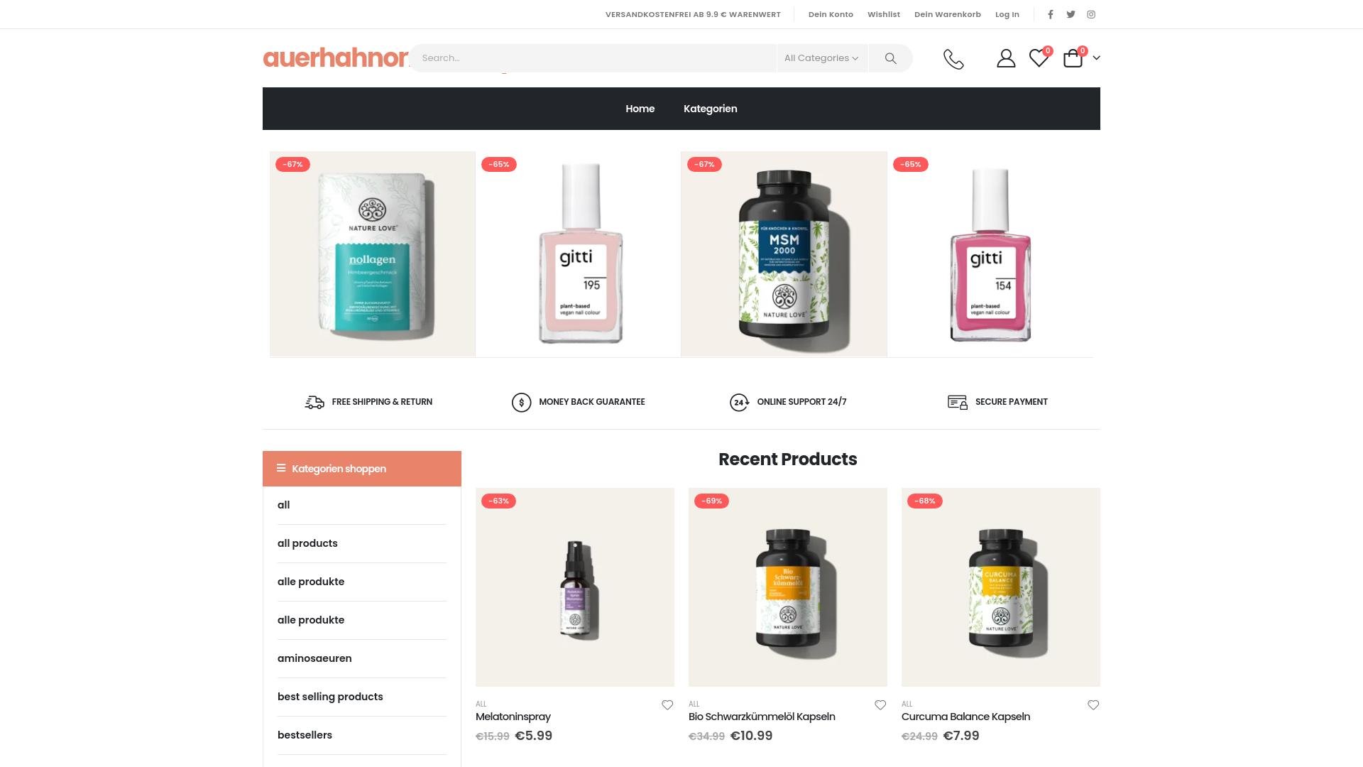 Screenshot auerhahnonlineshop.shop