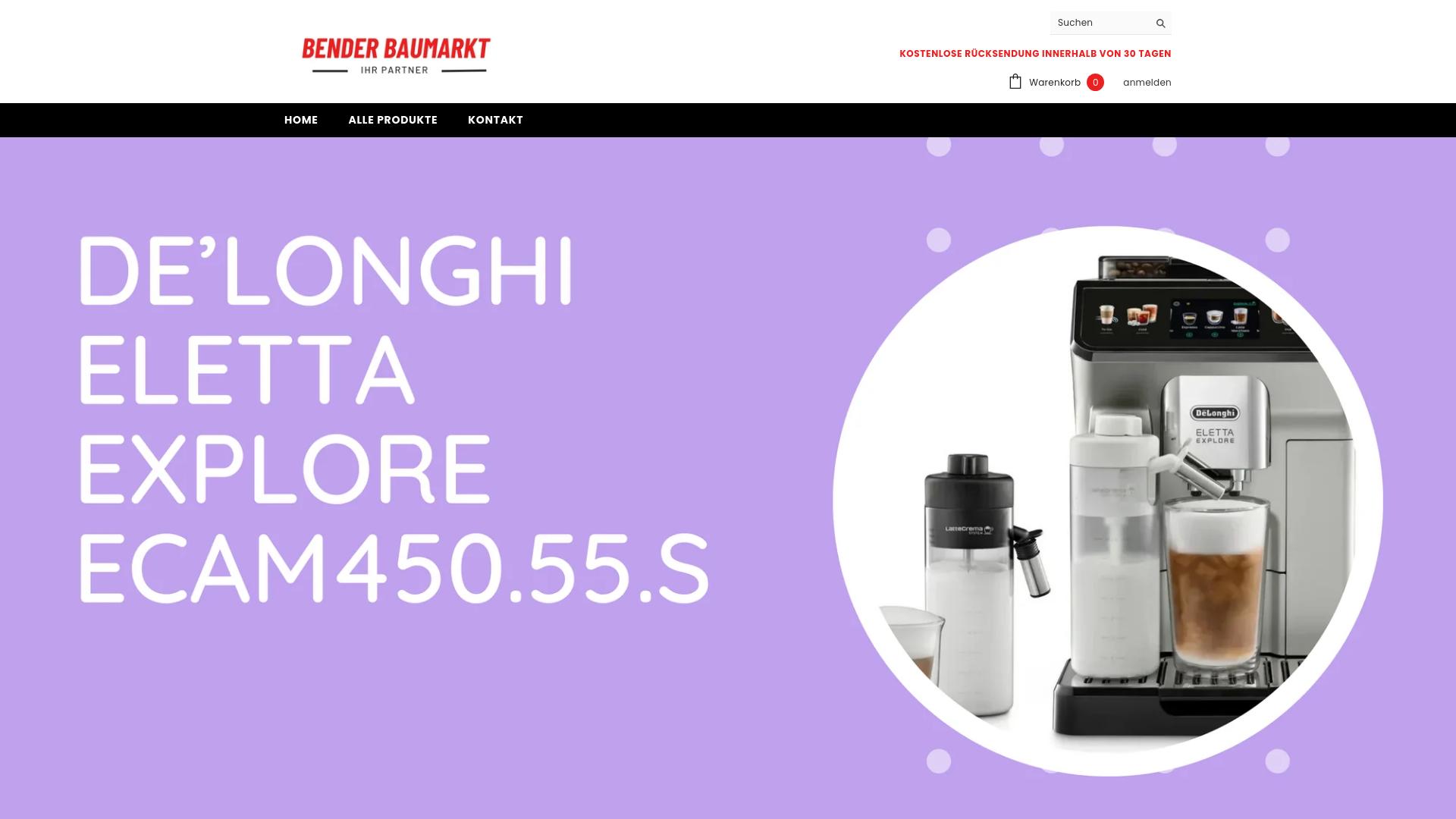 Screenshot bender-baumarkt.com
