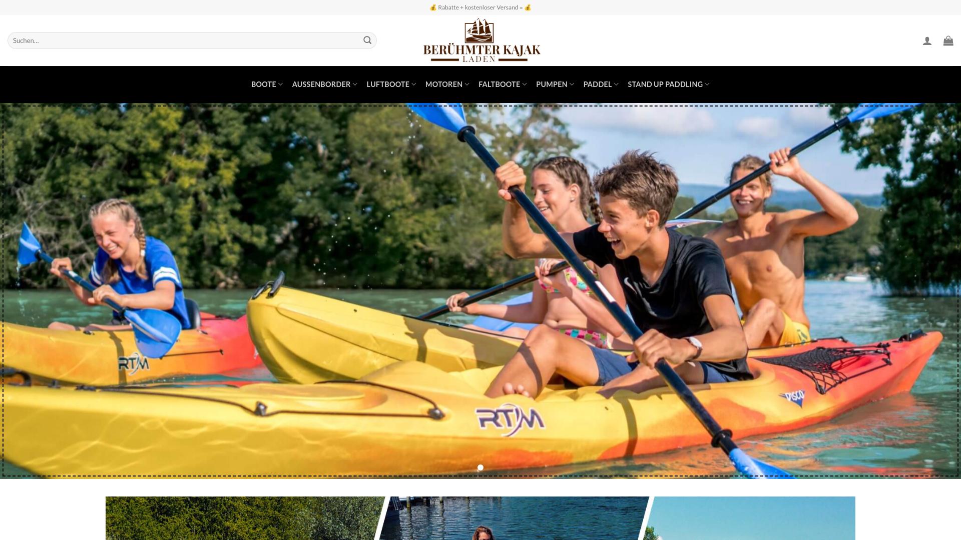 Screenshot beruhmteskajak.com