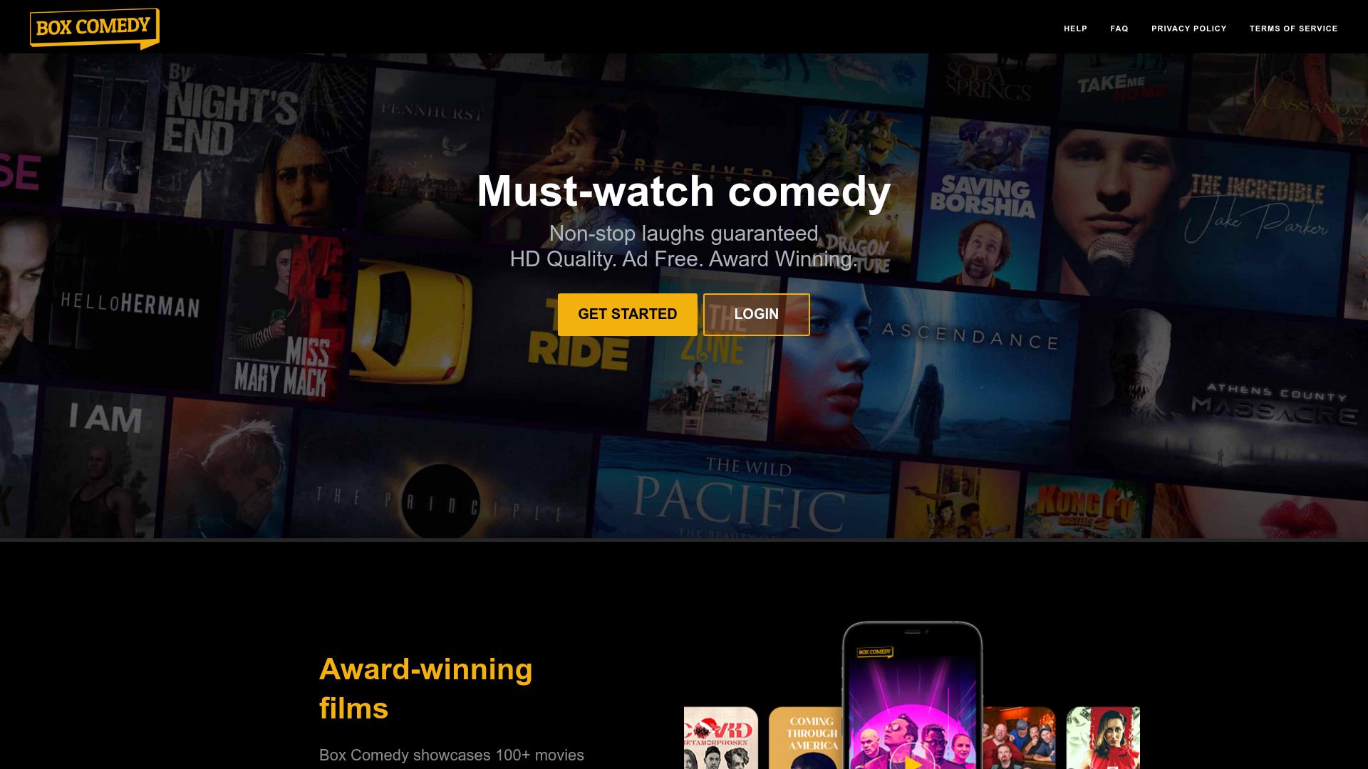 Screenshot boxcomedy.com