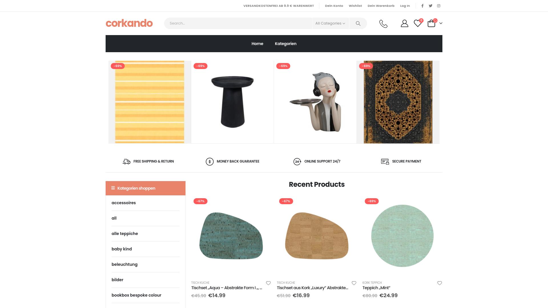Screenshot corkando.shop