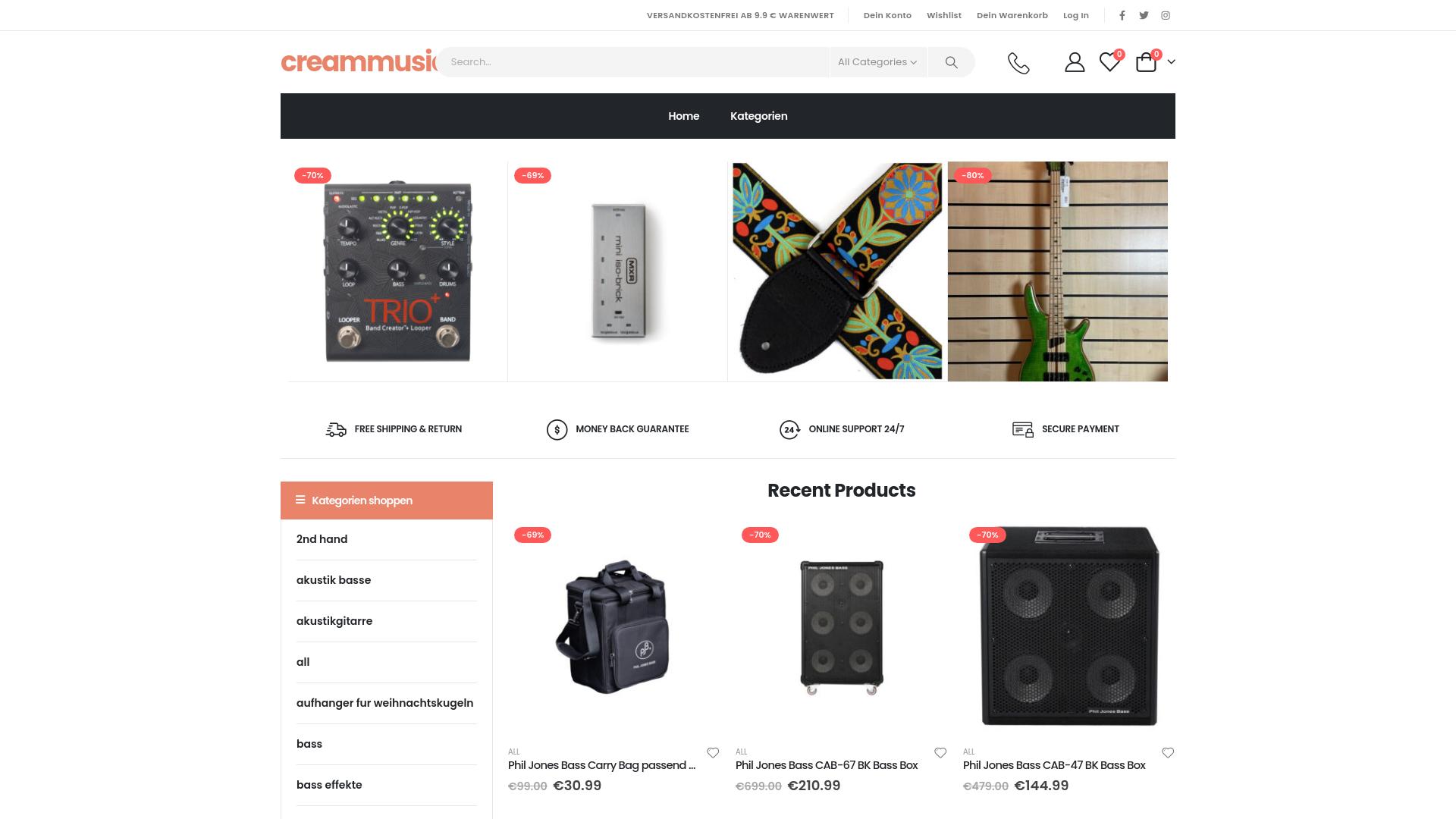 Screenshot creammusic.shop