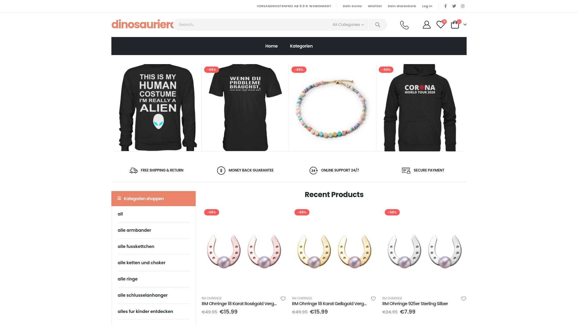 Screenshot dinosaurierde.shop