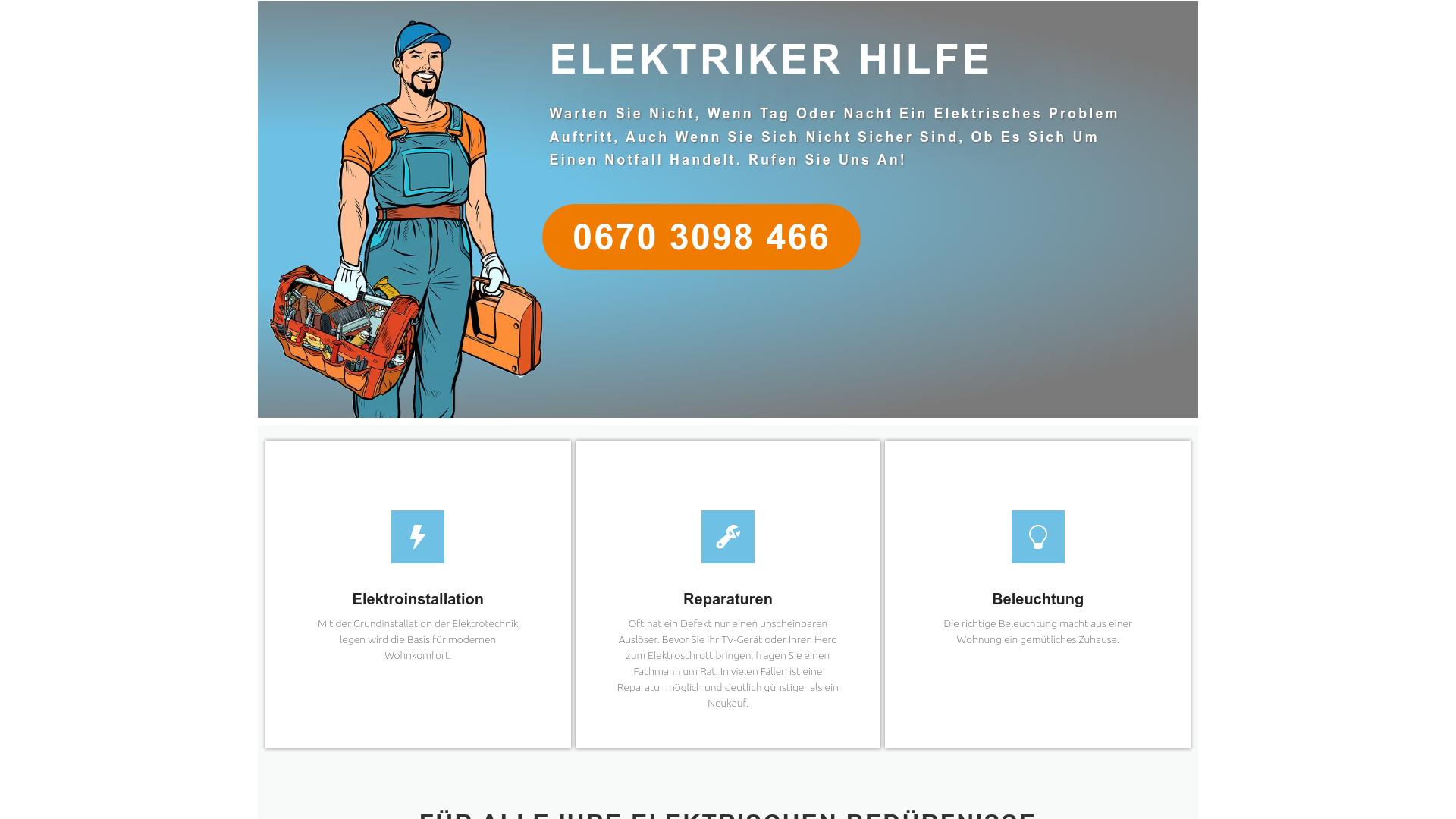 Screenshot elektriker-zone.at