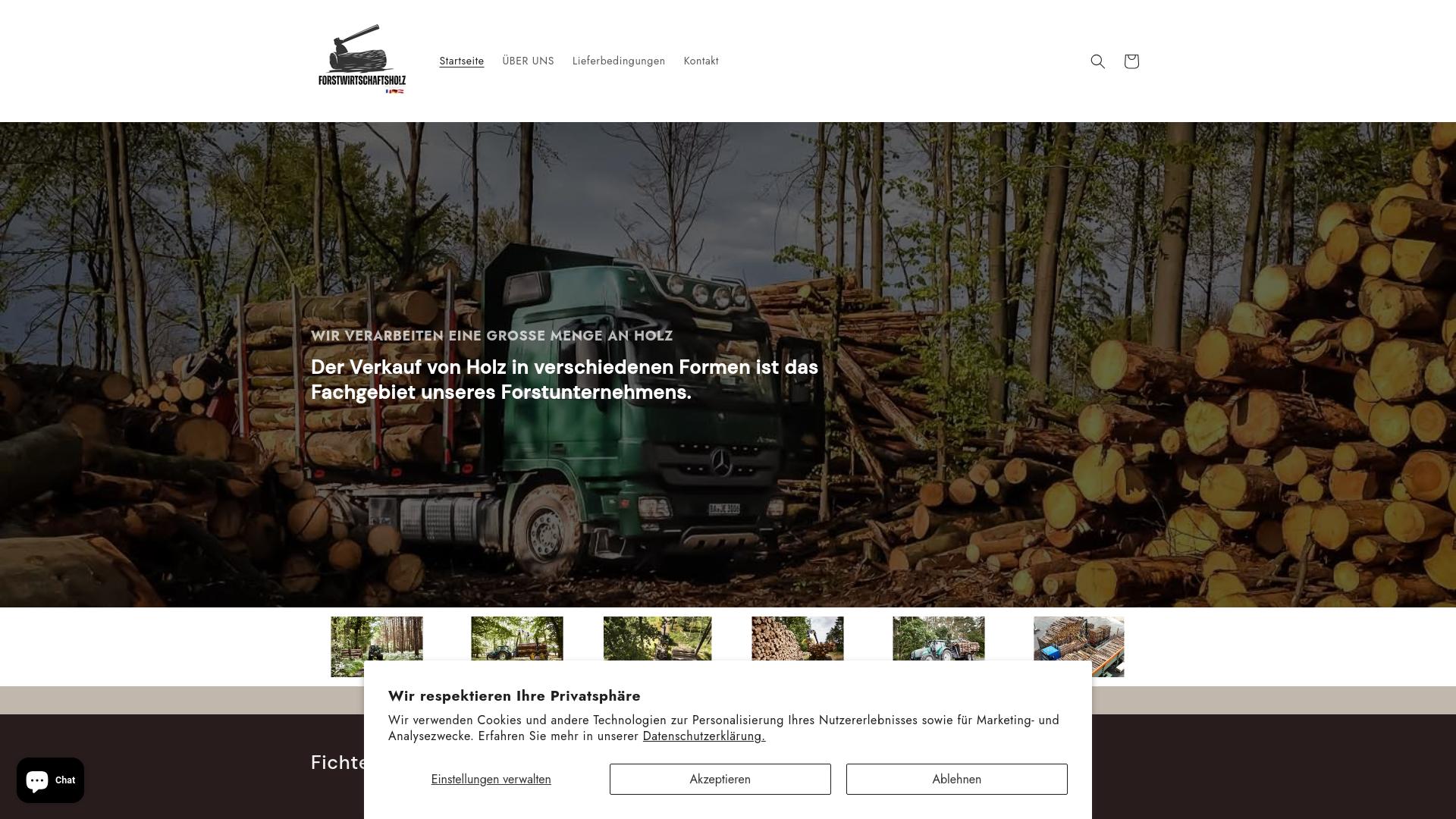 Screenshot forstwirtschaftsholz.com