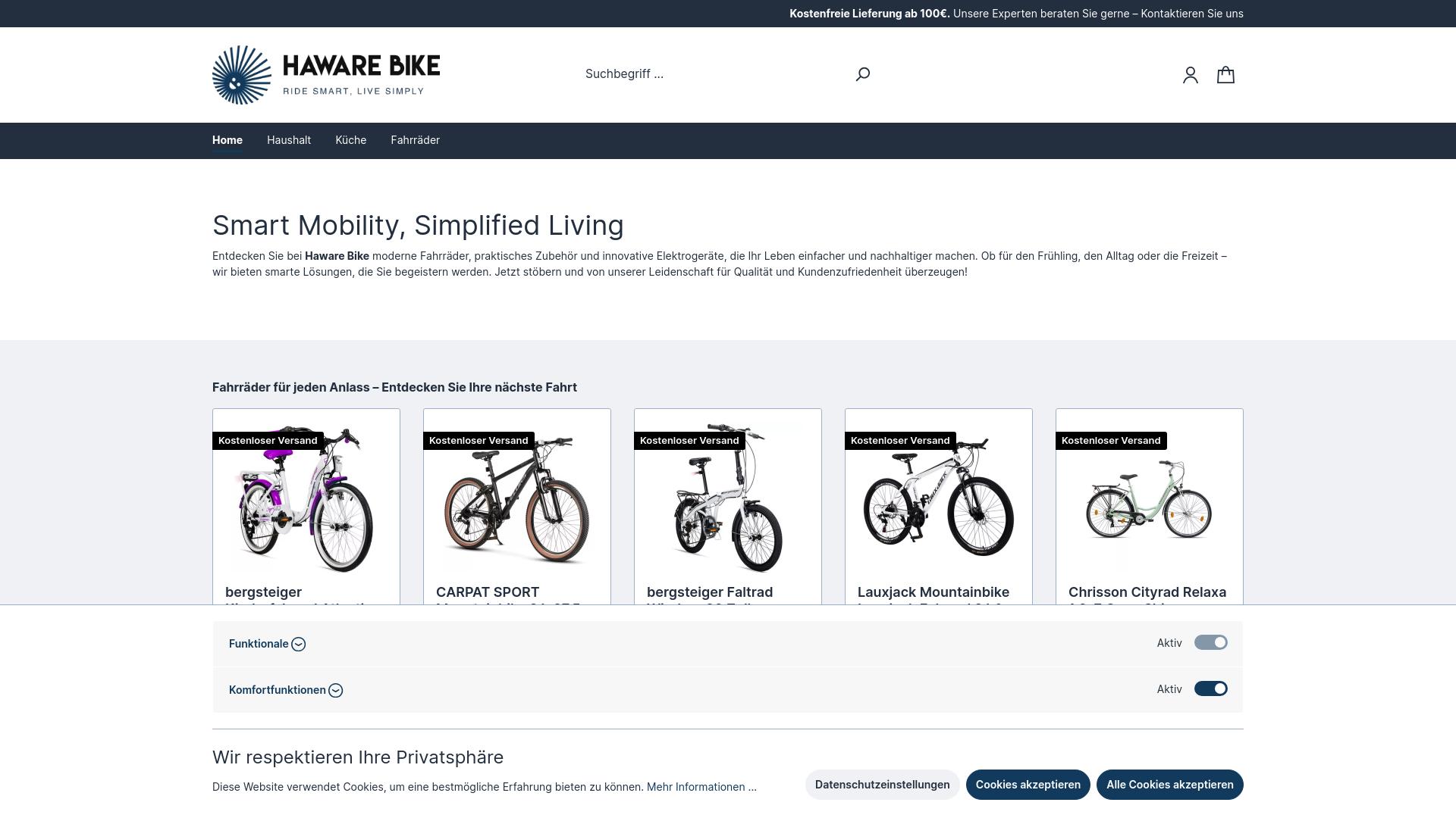 Screenshot haware-bike.de