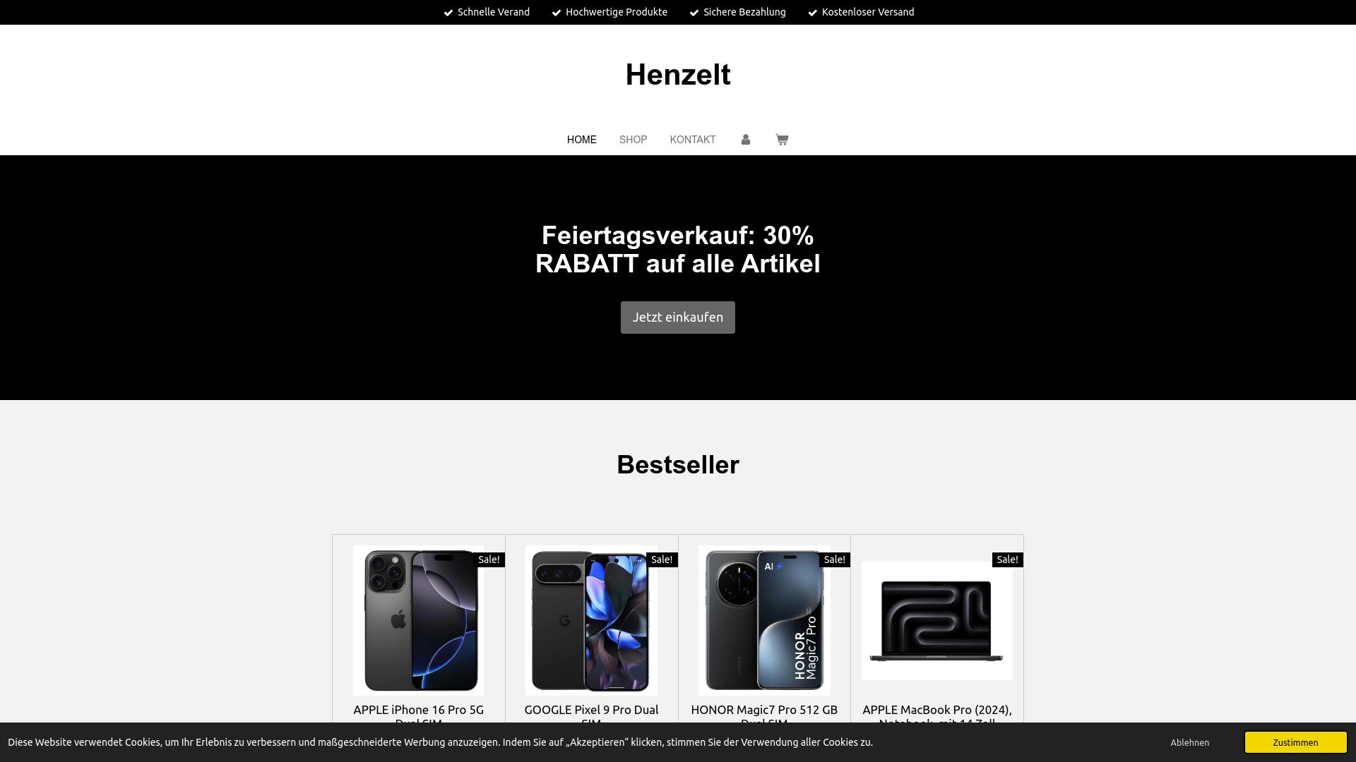 Screenshot henzelt.de