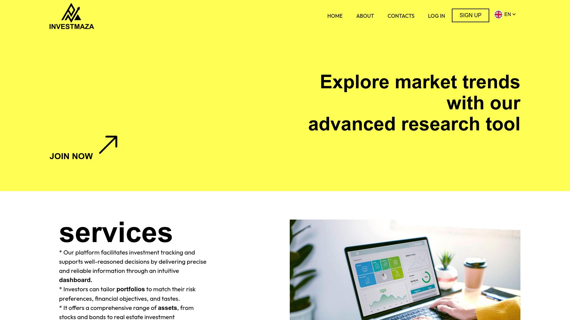 Screenshot investmaza.com