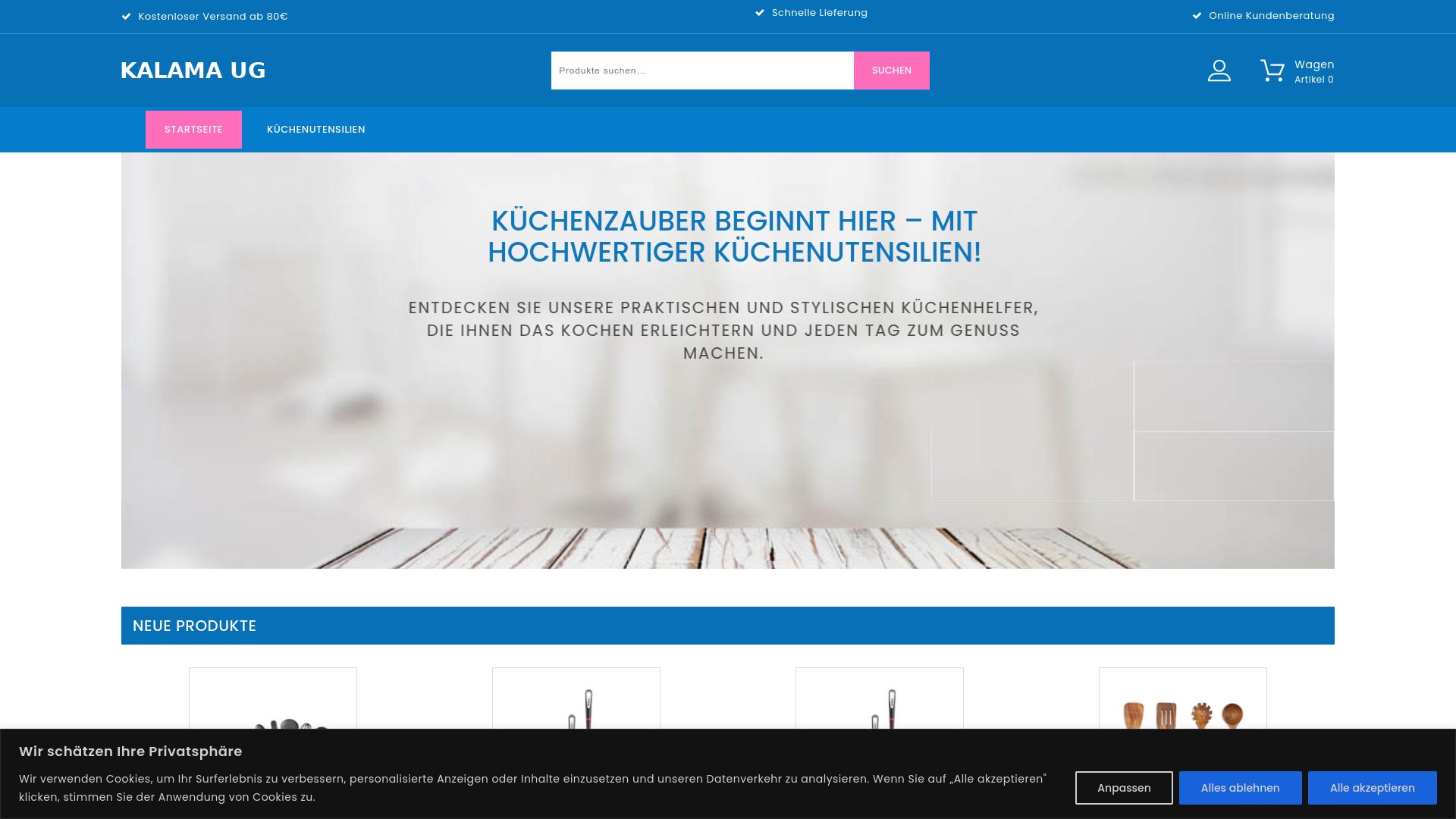 Screenshot kalama-tech.de