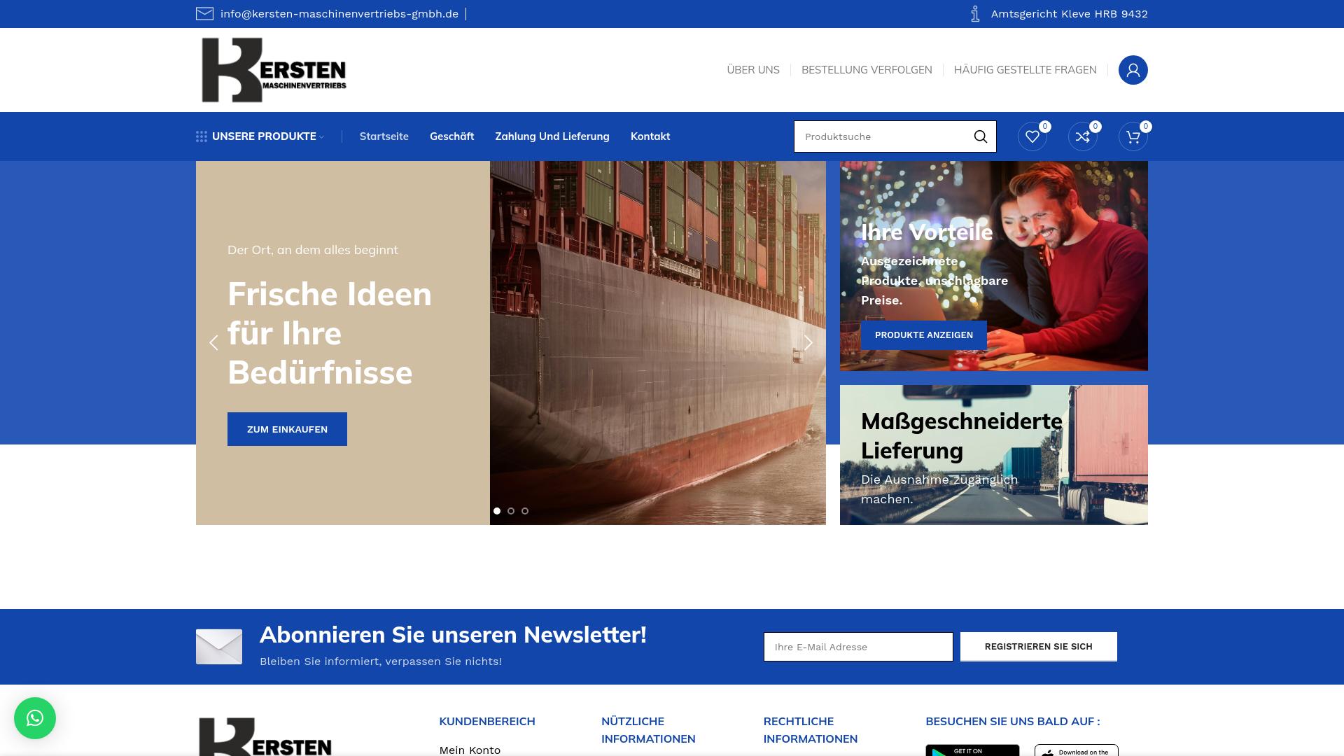 Screenshot kersten-maschinenvertriebs-gmbh.de