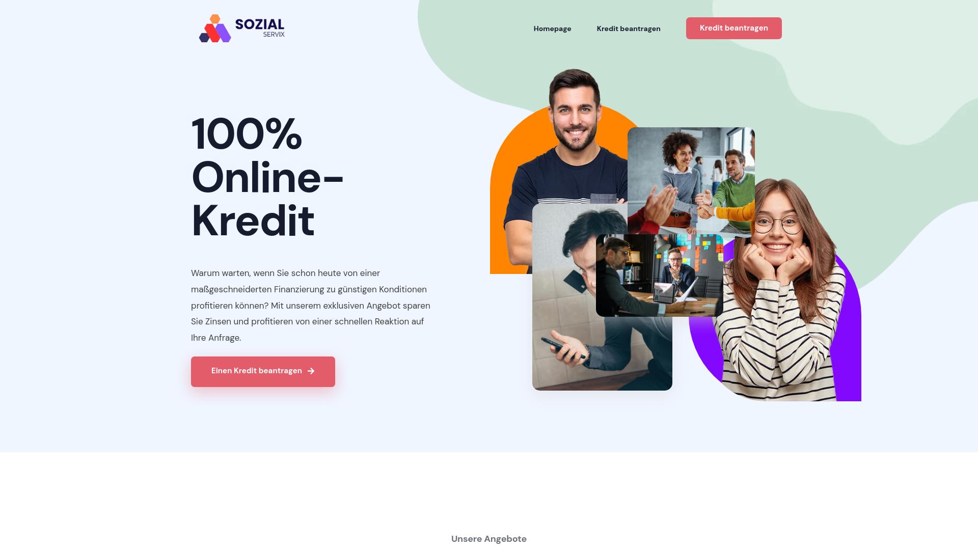 Screenshot mysozialservix.com