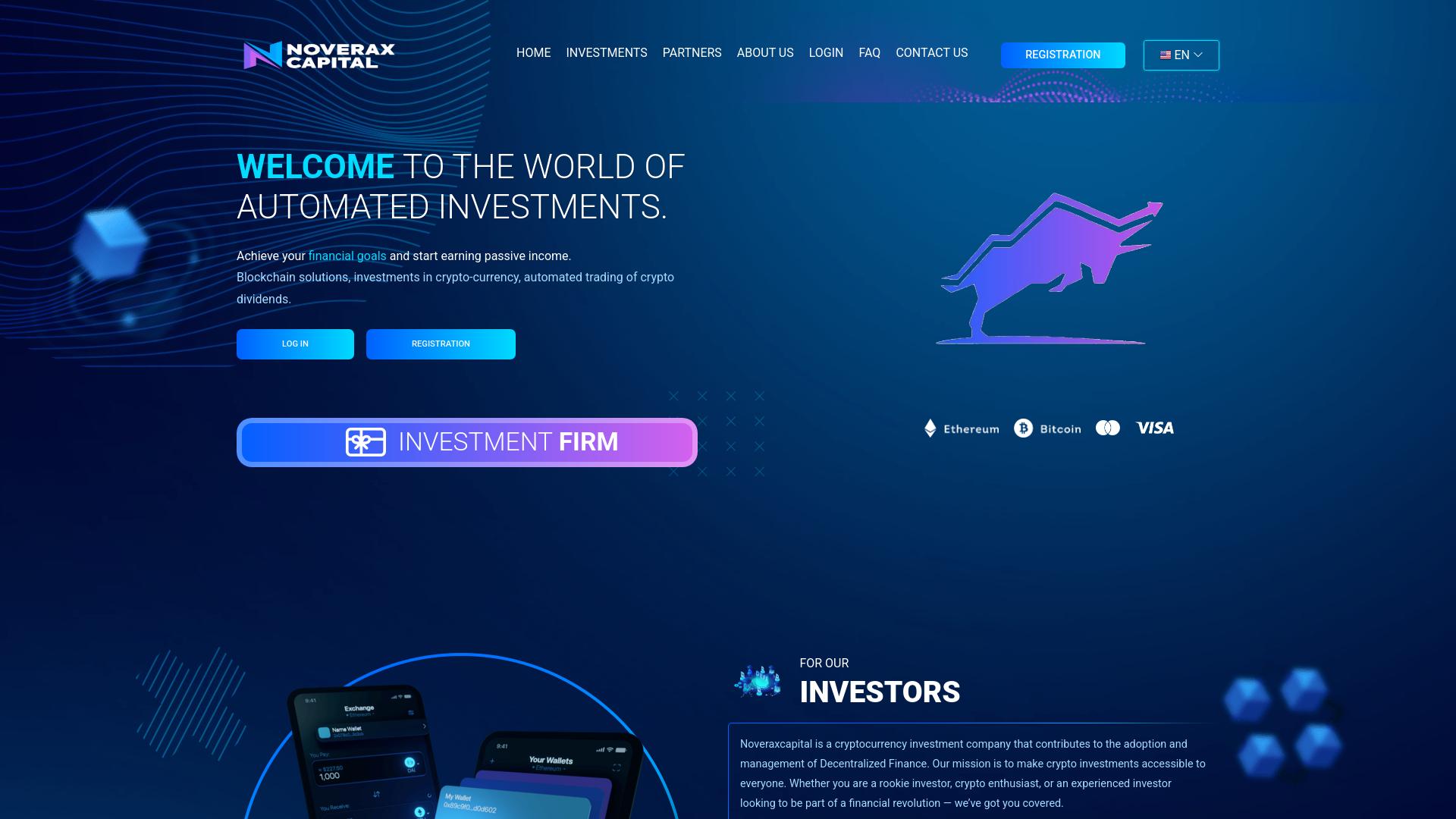 Screenshot noveraxcapital.com