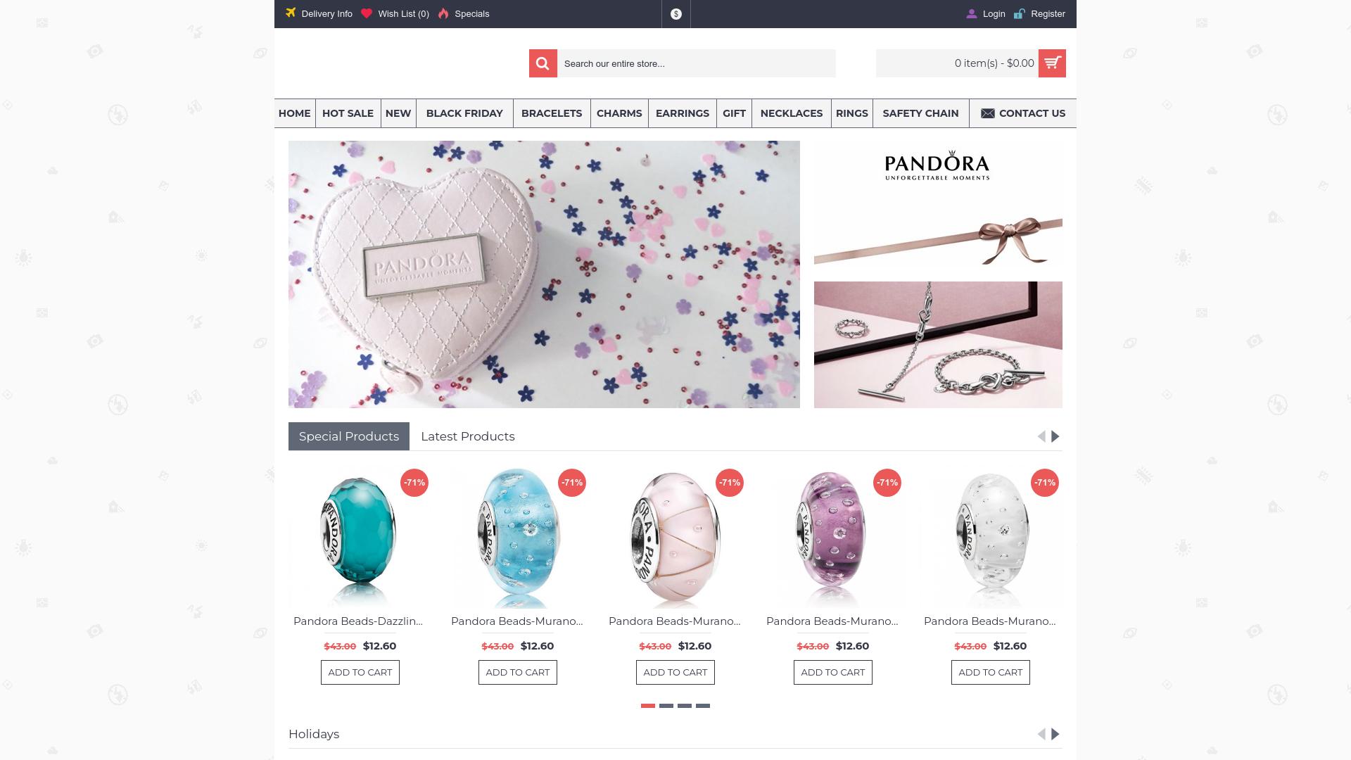 Screenshot pandoras-outlet.com