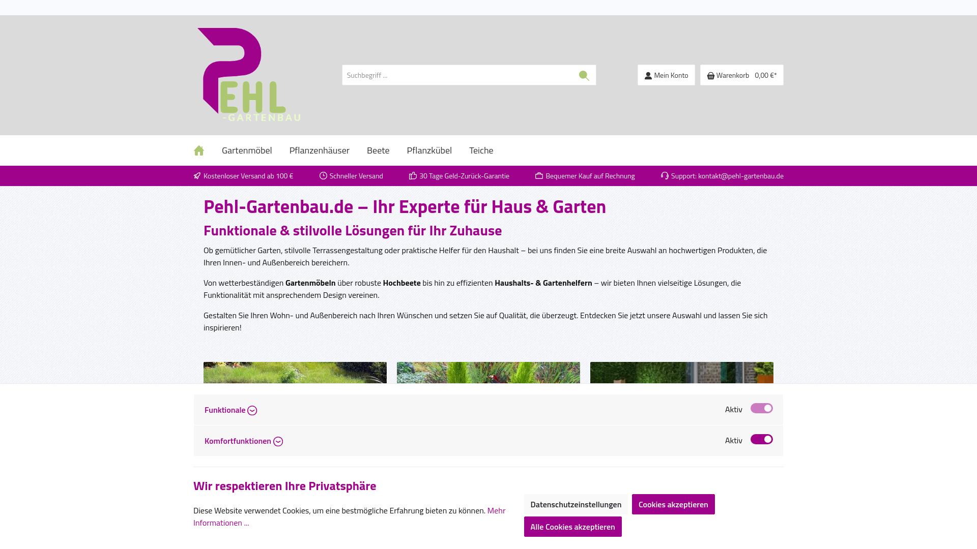 Screenshot pehl-gartenbau.de