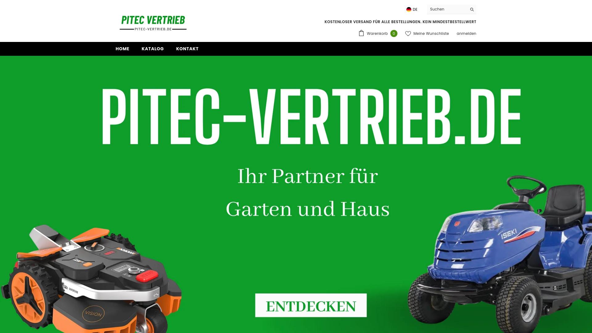 Screenshot pitec-vertrieb.de