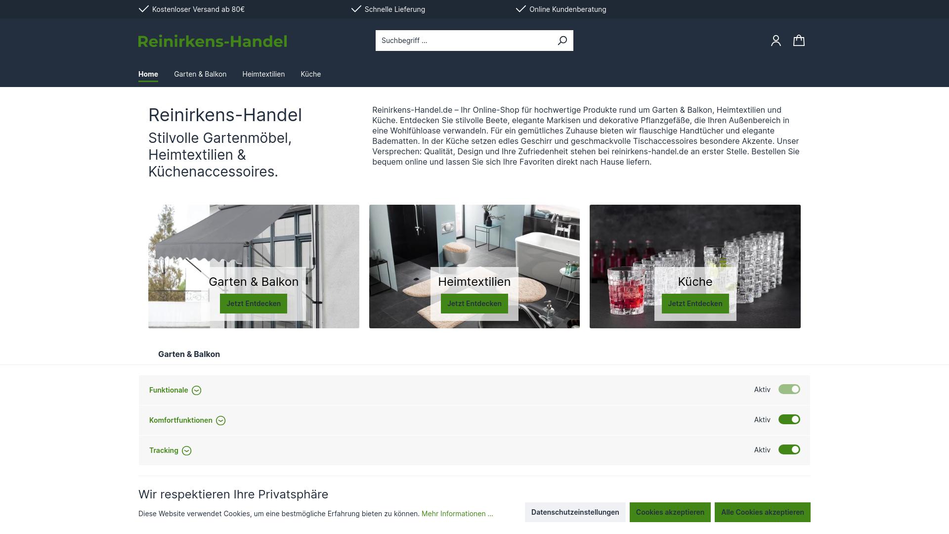 Screenshot reinirkens-handel.de