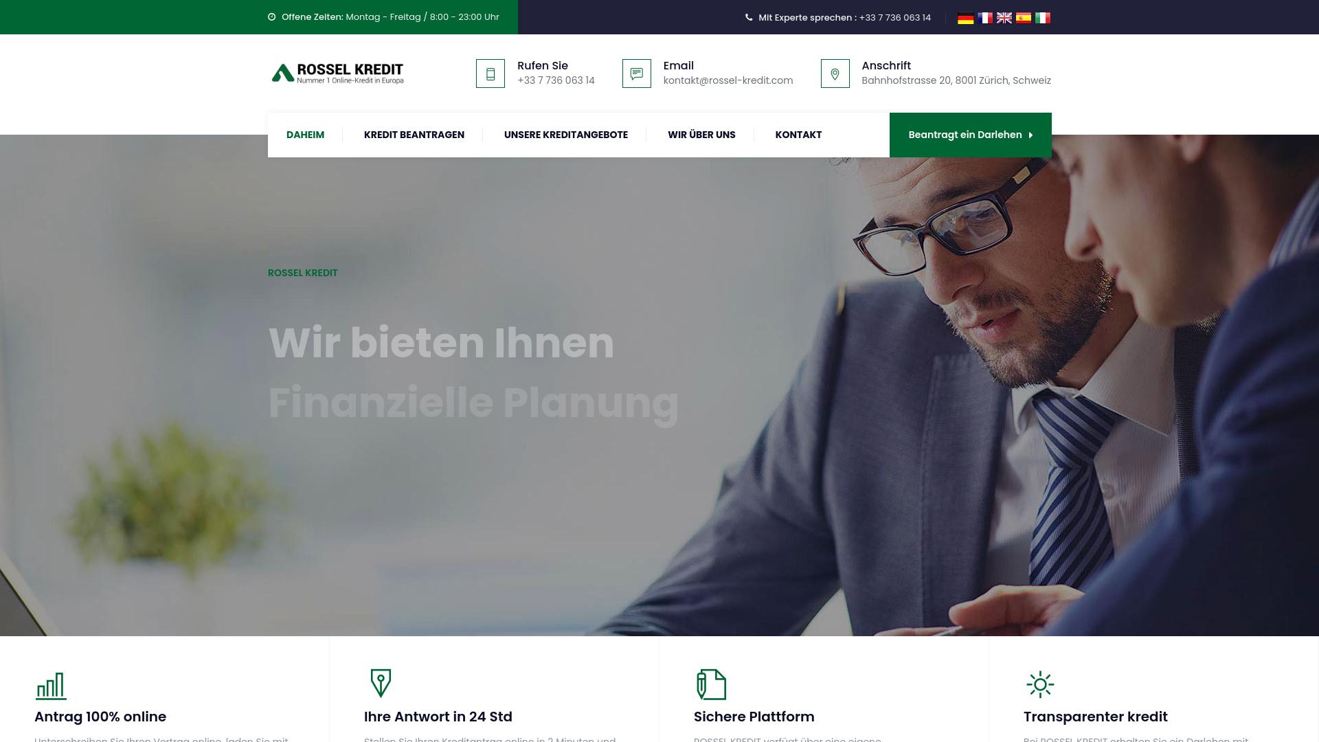 Screenshot rossel-kredit.com