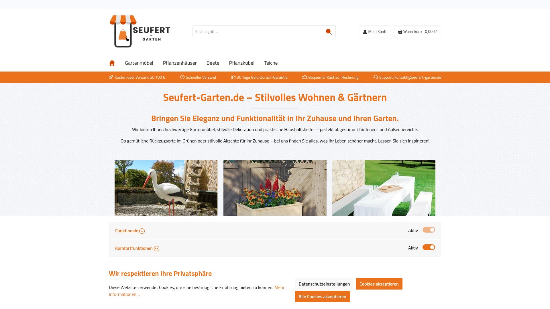 Screenshot seufert-garten.de