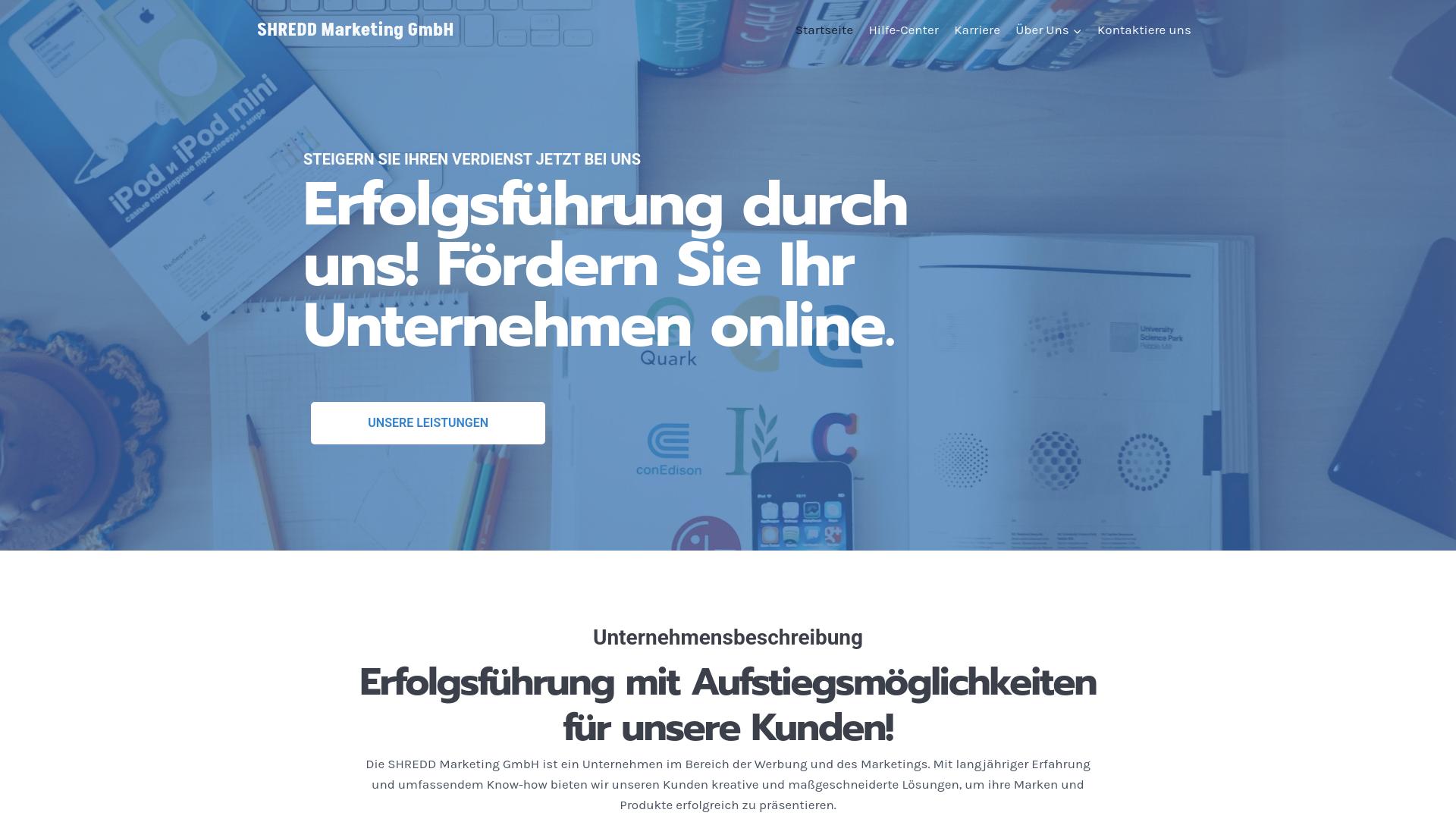 Screenshot shredd-marketing.de