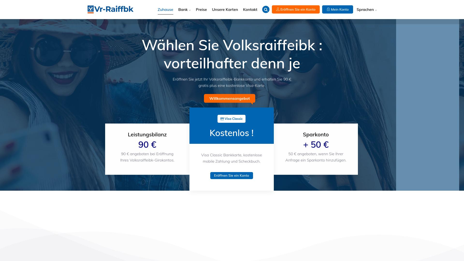 Screenshot volksraiffeibk.com