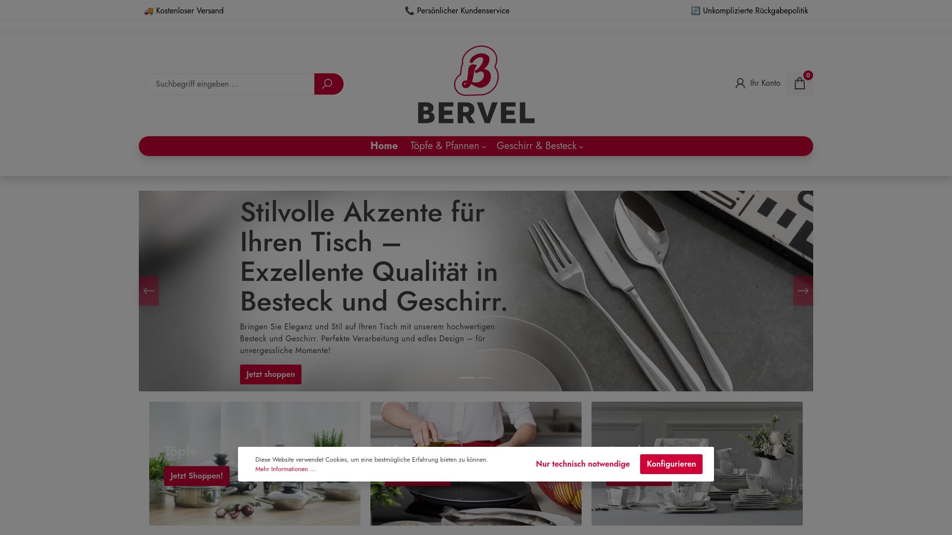 Screenshot bervel-shop.de