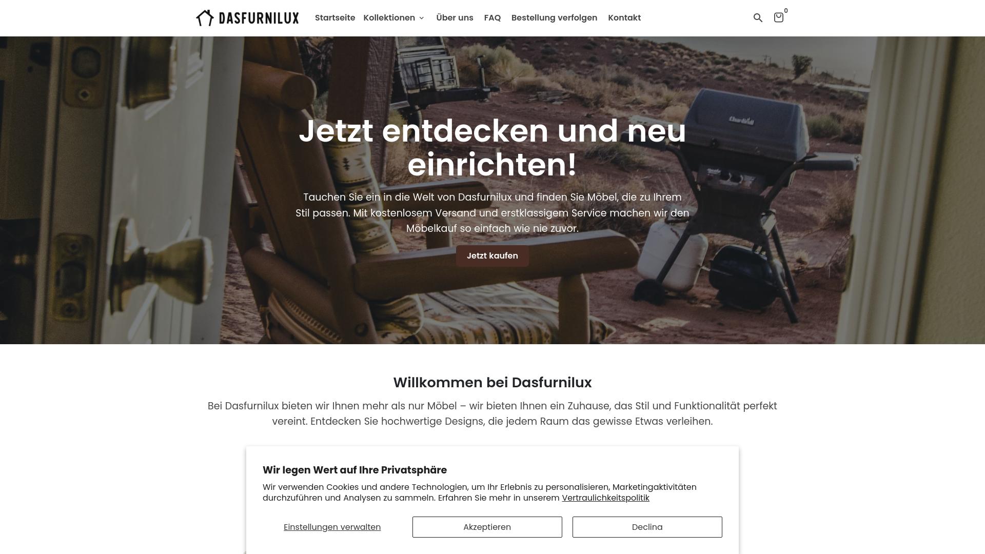 Screenshot dasfurnilux.myshopify.com