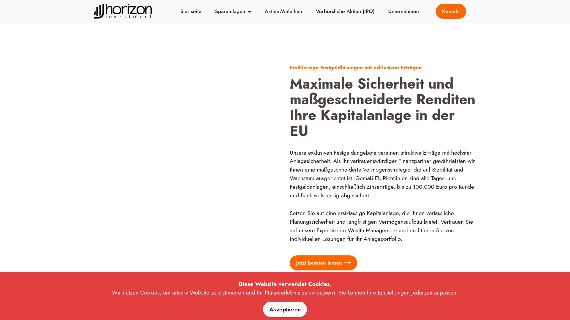 Screenshot horizoninvestment.ch
