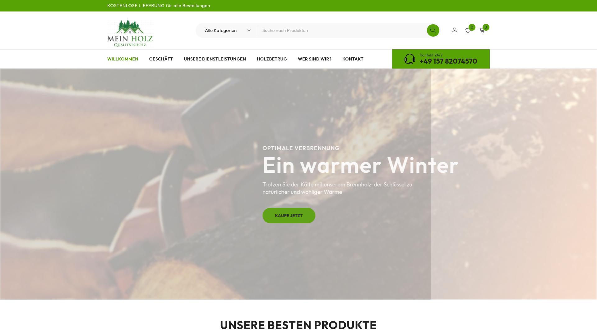 Screenshot meinholzz.de