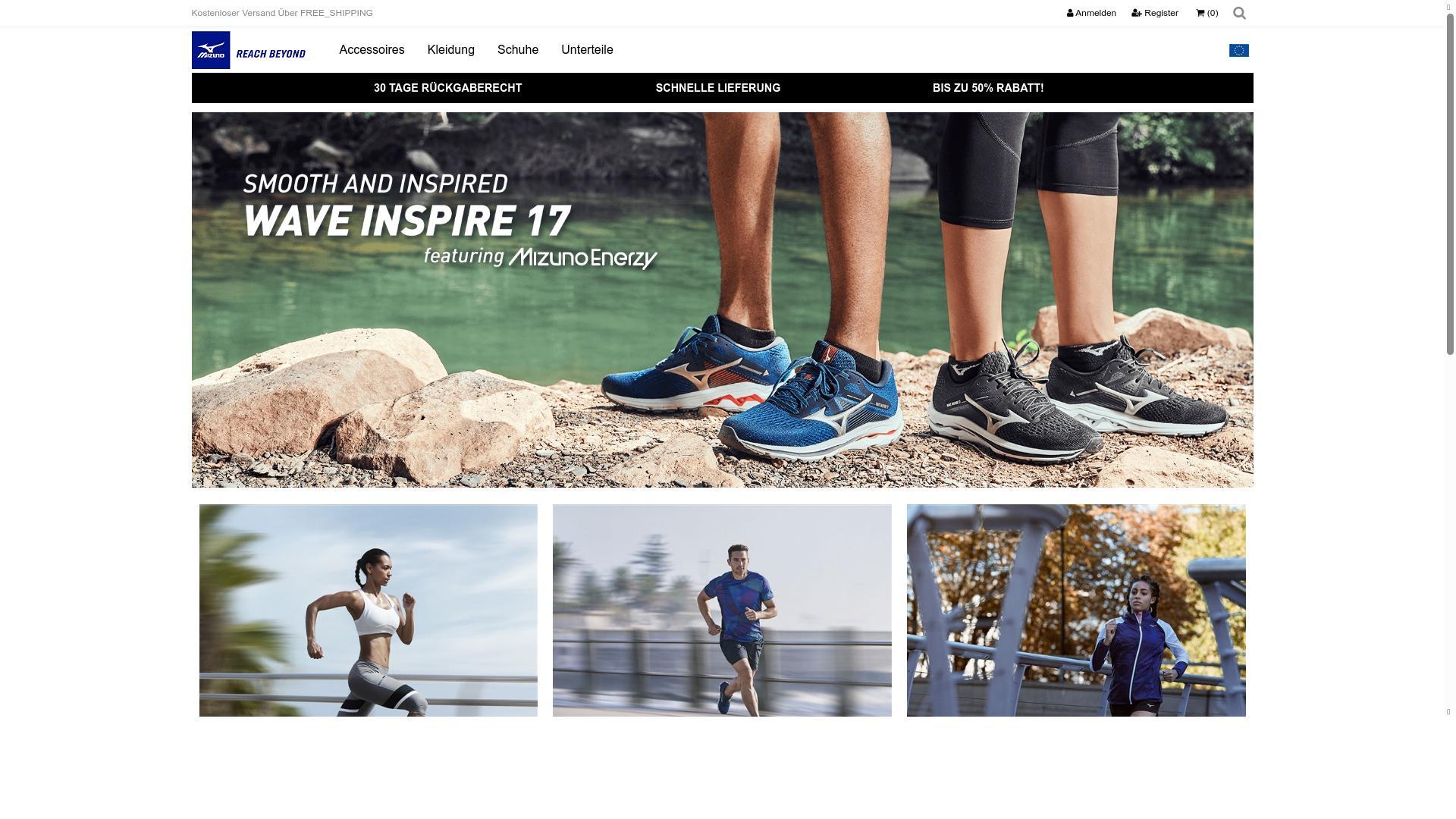 Screenshot mizunodeutschland.com